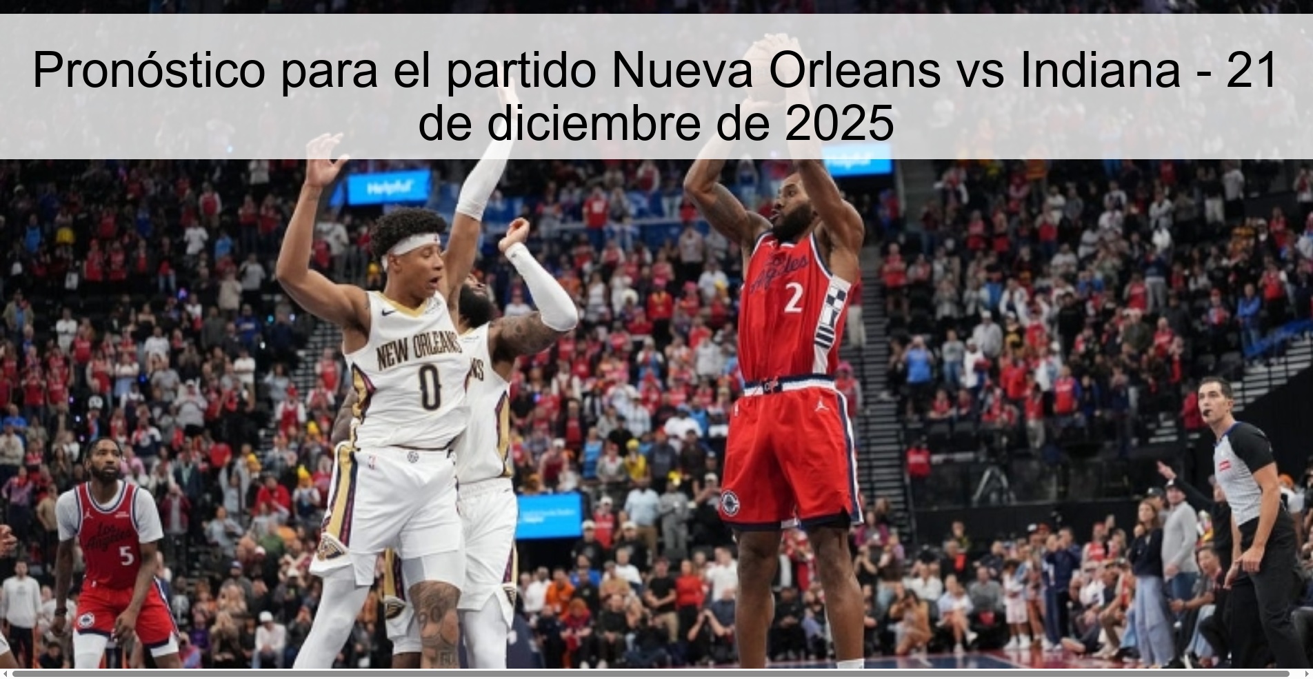 Prediction for the match New Orleans vs Indiana - December 21, 2025