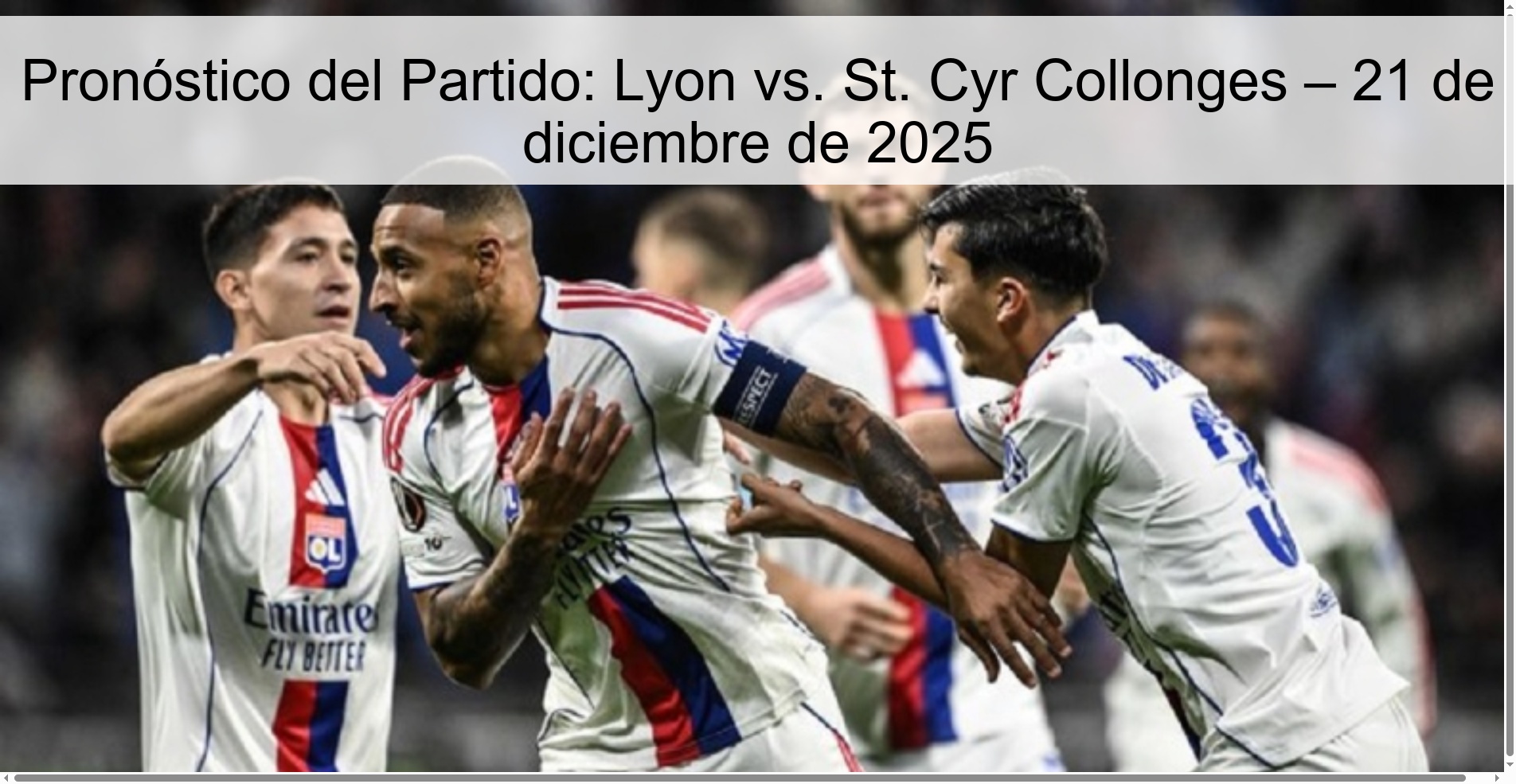 Pronóstico del Partido: Lyon vs. St. Cyr Collonges – 21 de diciembre de 2025
