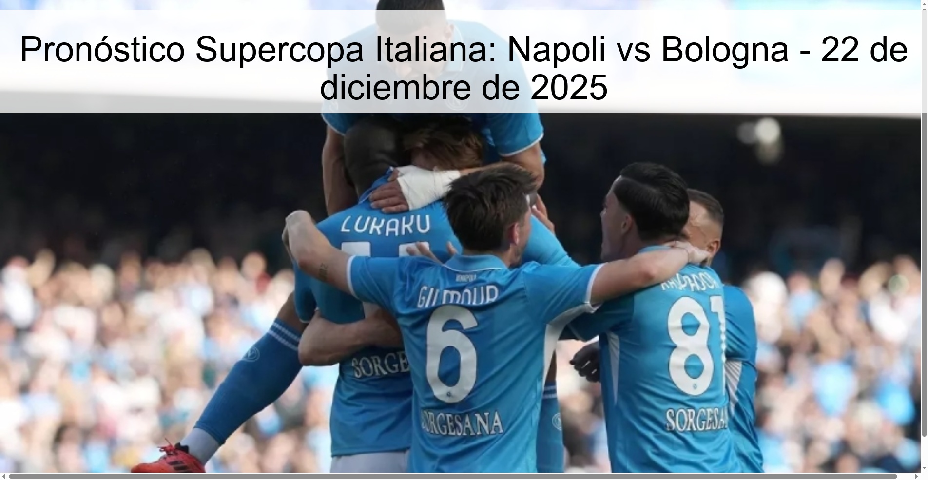 Italian Super Cup Prediction: Napoli vs Bologna - December 22, 2025
