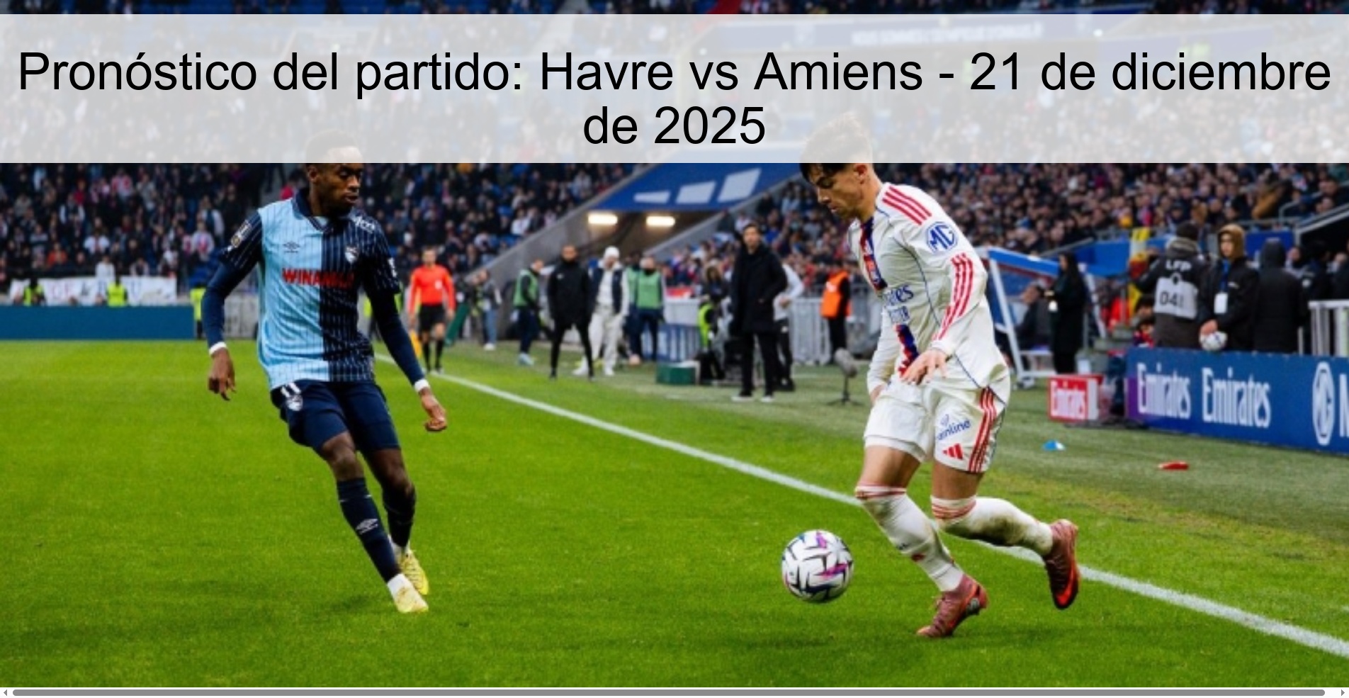 Pronóstico del partido: Havre vs Amiens - 21 de diciembre de 2025