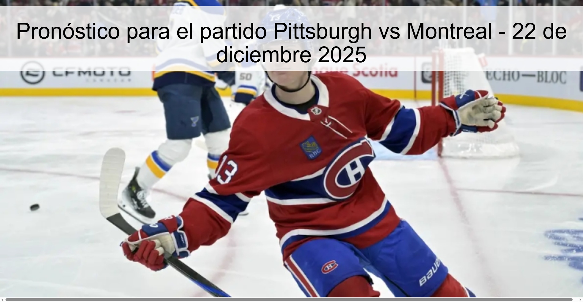 Pronóstico para el partido Pittsburgh vs Montreal - 22 de diciembre 2025