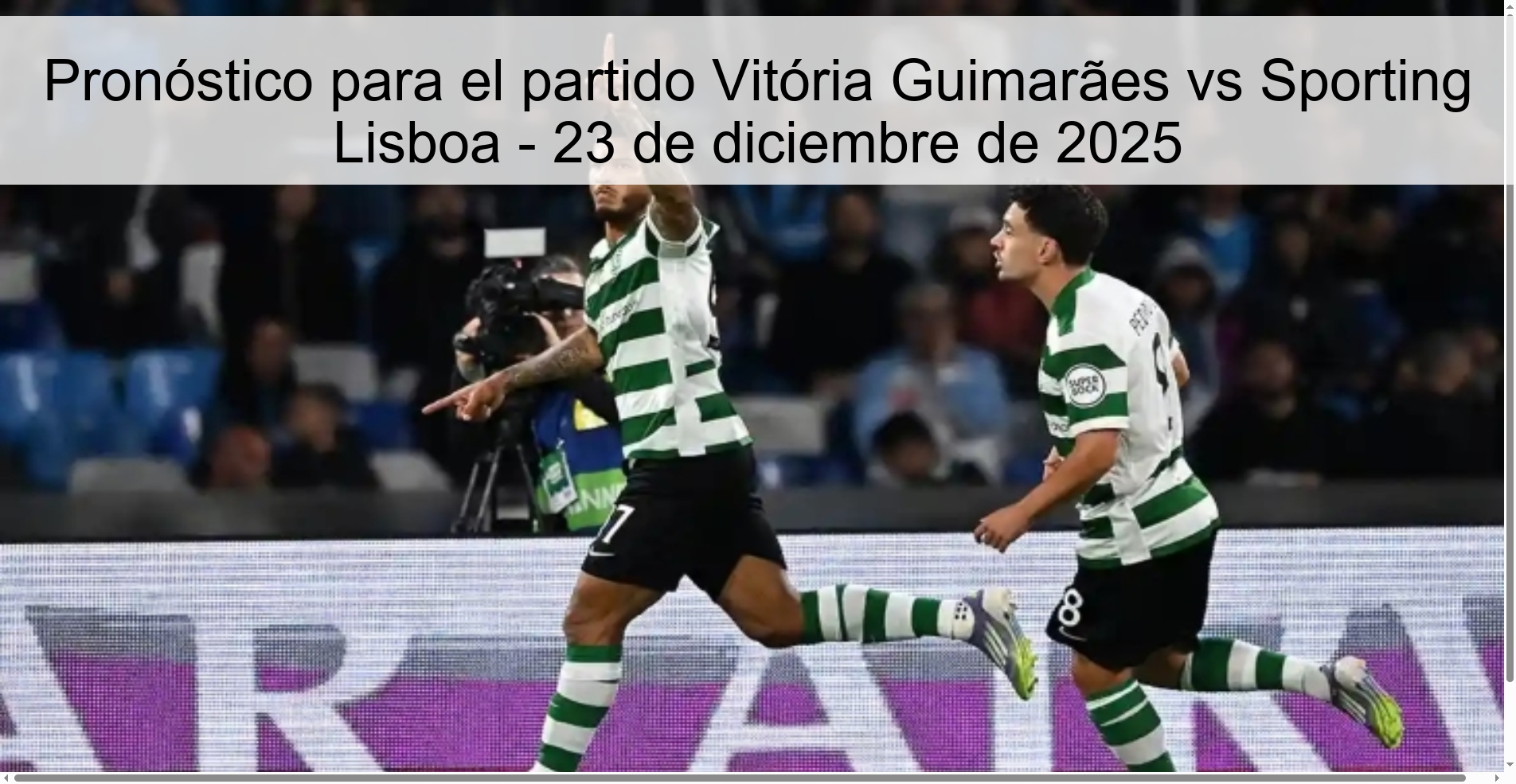 Pronóstico para el partido Vitória Guimarães vs Sporting Lisboa - 23 de diciembre de 2025