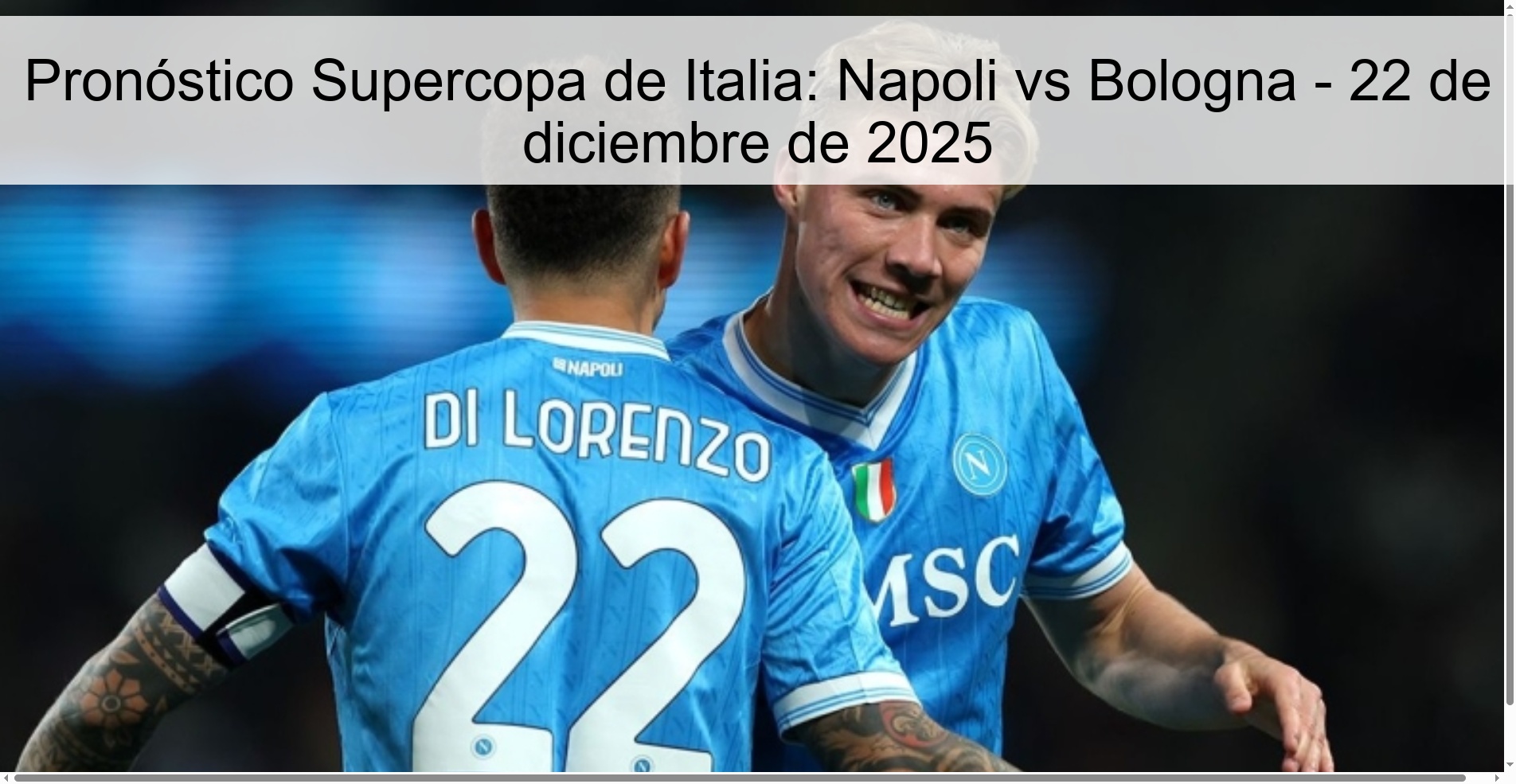 Italian Super Cup Prediction: Napoli vs Bologna - December 22, 2025
