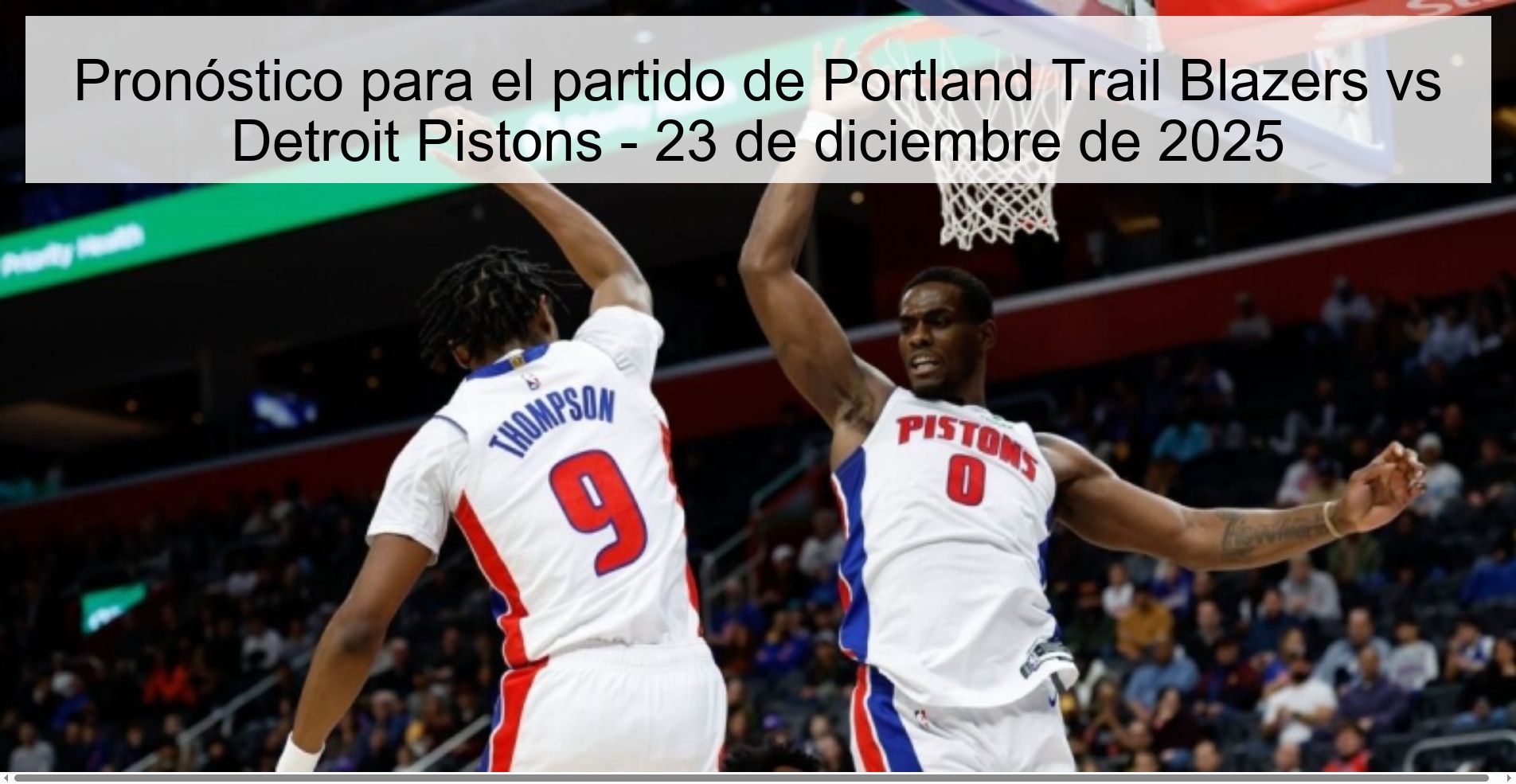 Prediction for the Portland Trail Blazers vs Detroit Pistons game - December 23, 2025