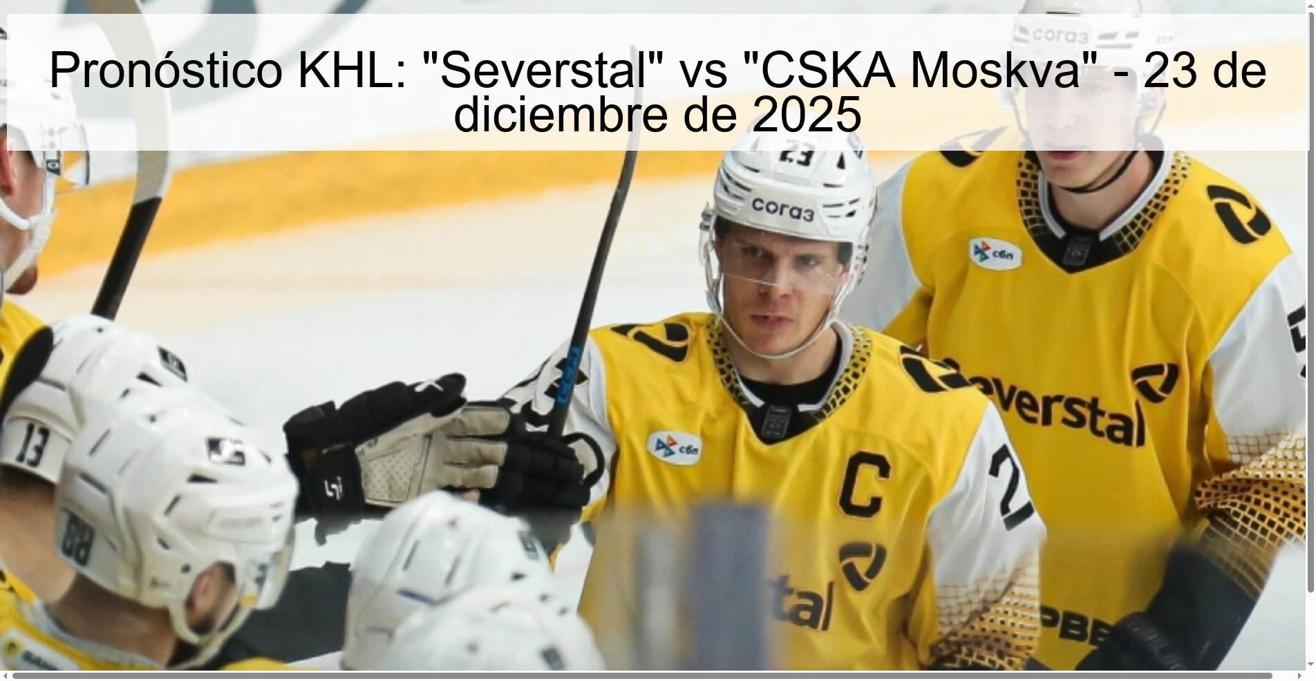 Pronóstico KHL: 