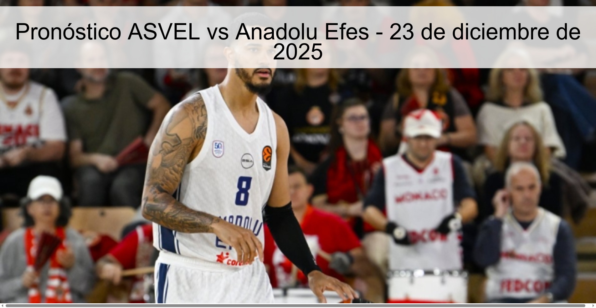 Pronóstico ASVEL vs Anadolu Efes - 23 de diciembre de 2025