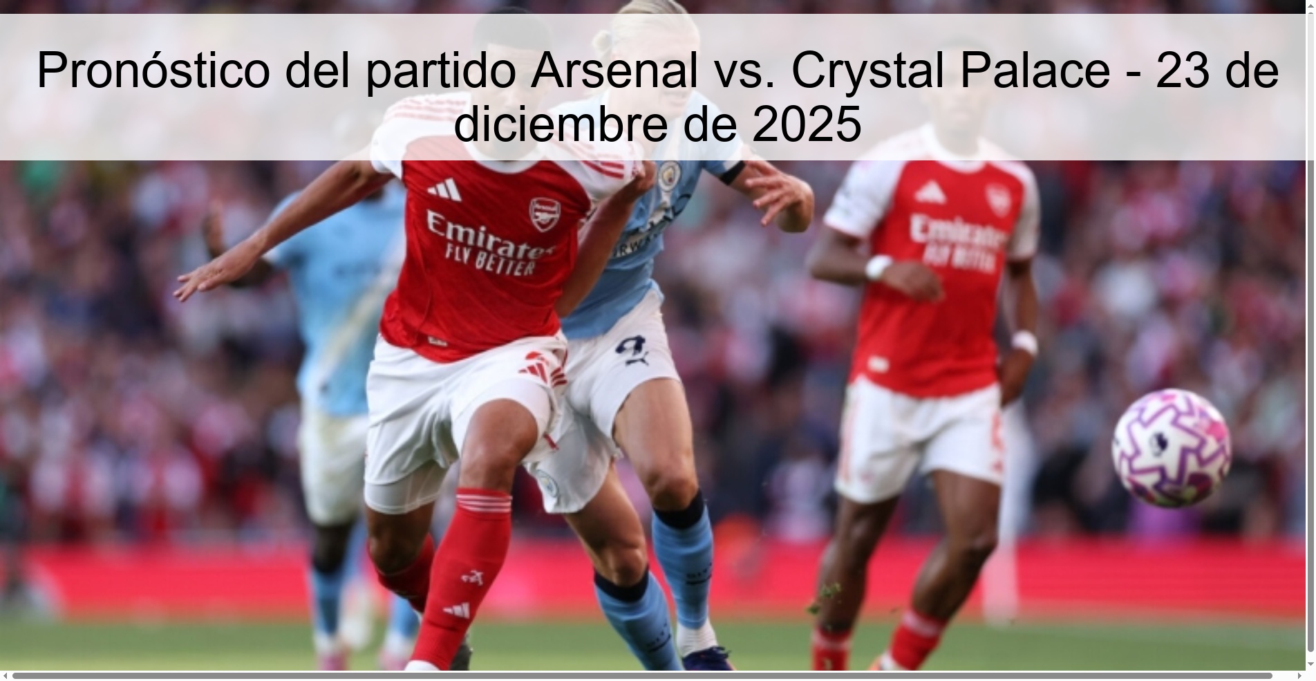 Arsenal vs. match prediction Crystal Palace - December 23, 2025
