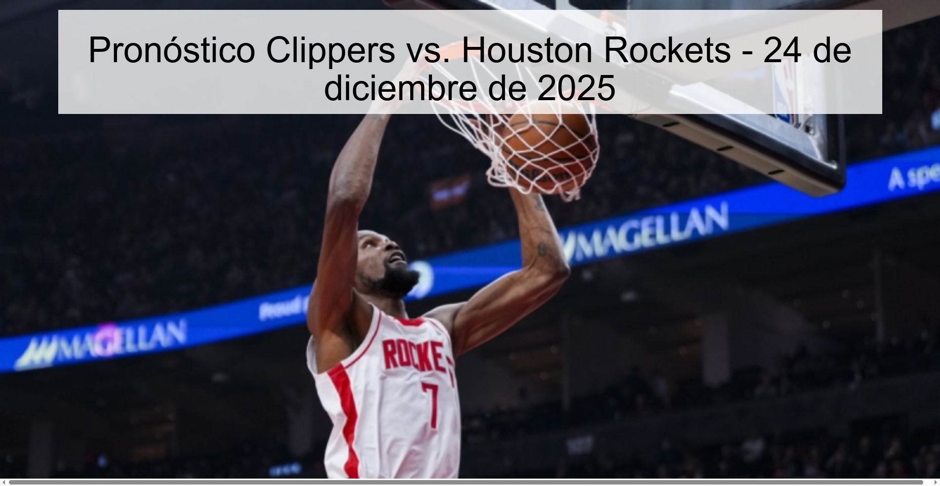 Pronóstico Clippers vs. Houston Rockets - 24 de diciembre de 2025
