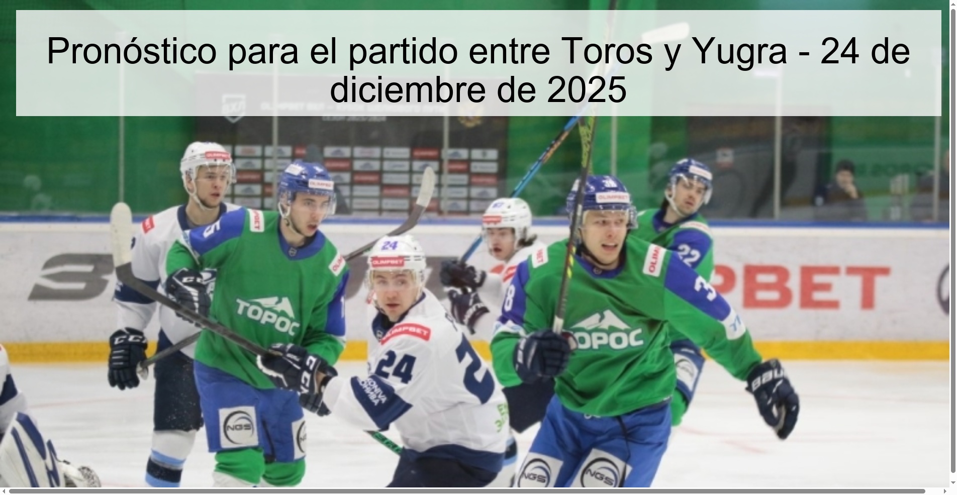 Prediction for the match between Toros and Yugra - December 24, 2025