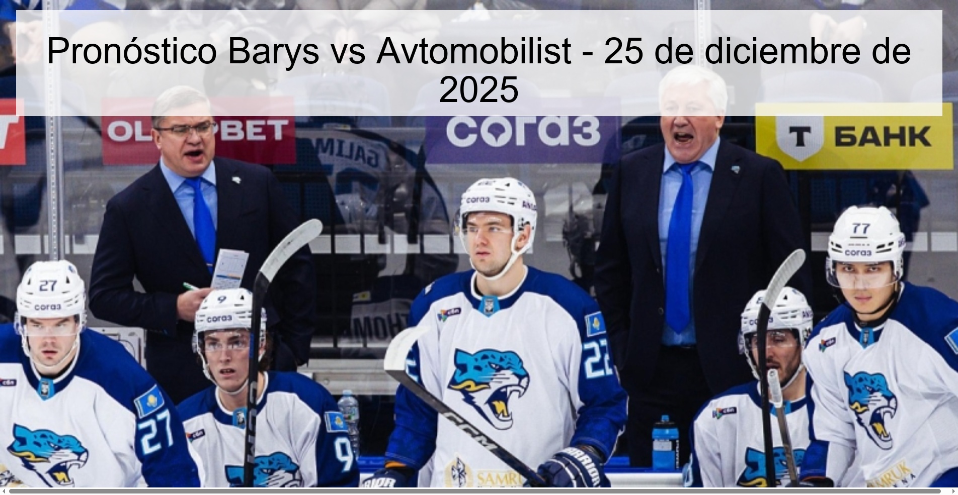 Pronóstico Barys vs Avtomobilist - 25 de diciembre de 2025
