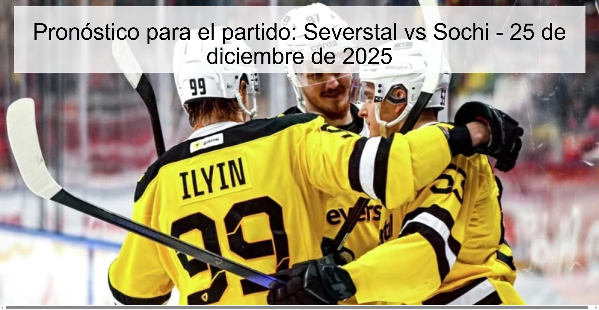 Pronóstico para el partido: Severstal vs Sochi - 25 de diciembre de 2025