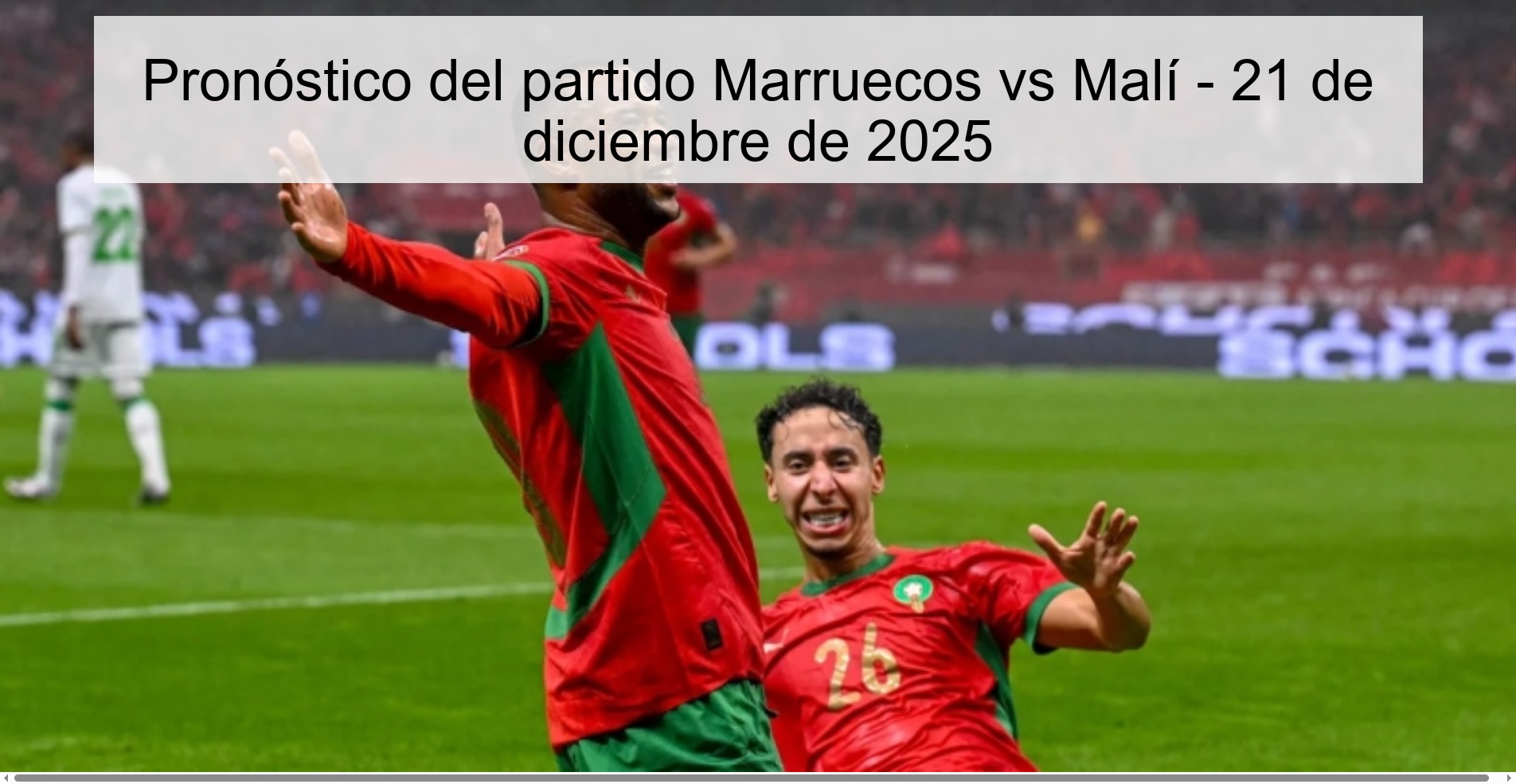 Pronóstico del partido Marruecos vs Malí - 21 de diciembre de 2025