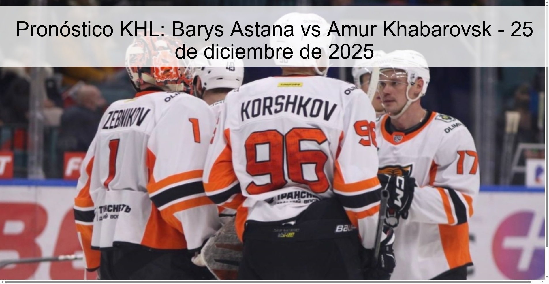 KHL Prediction: Barys Astana vs Amur Khabarovsk – December 25, 2025