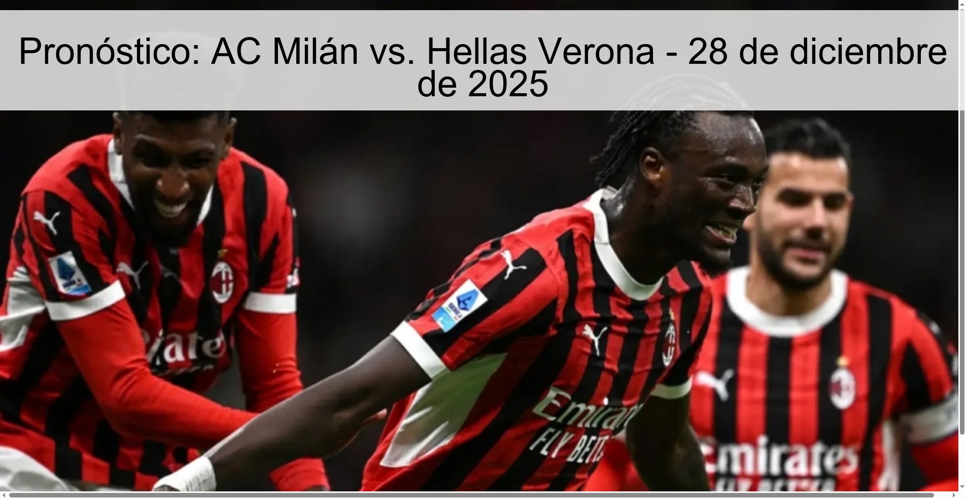 Pronóstico: AC Milán vs. Hellas Verona - 28 de diciembre de 2025