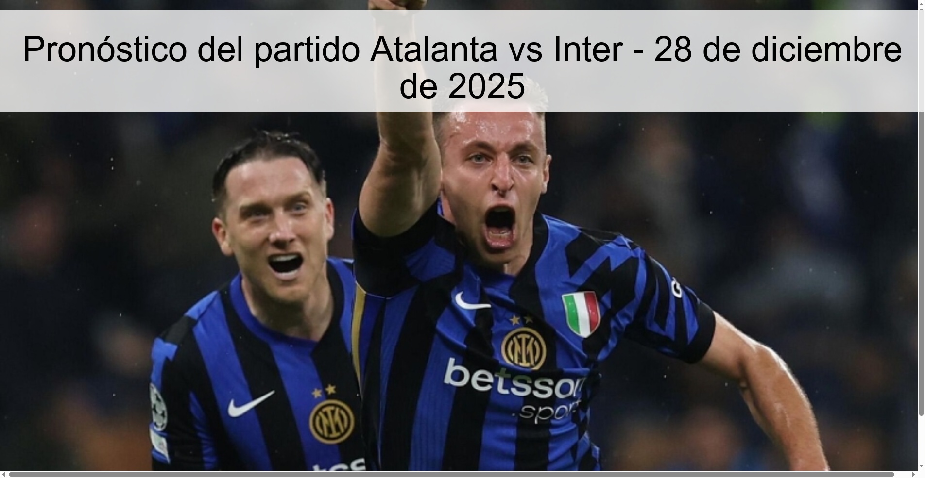 Atalanta vs Inter Prediction – December 28, 2025