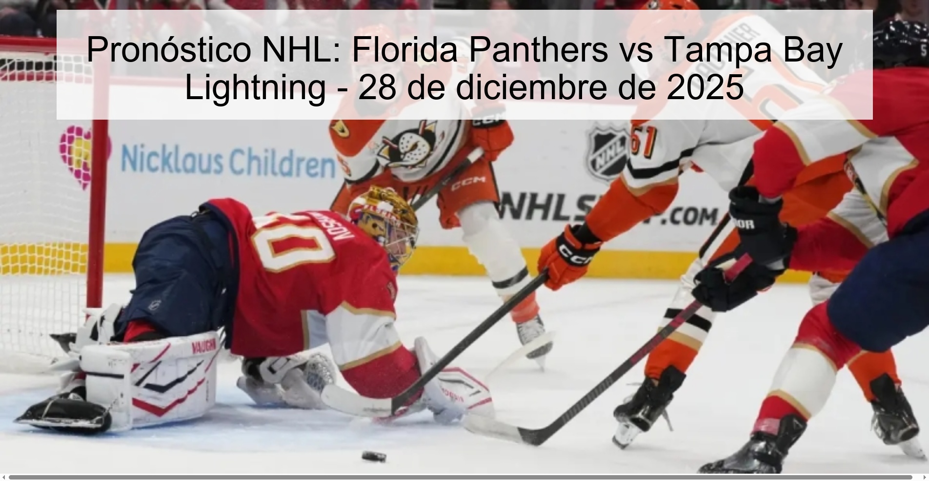 Pronóstico NHL: Florida Panthers vs Tampa Bay Lightning - 28 de diciembre de 2025