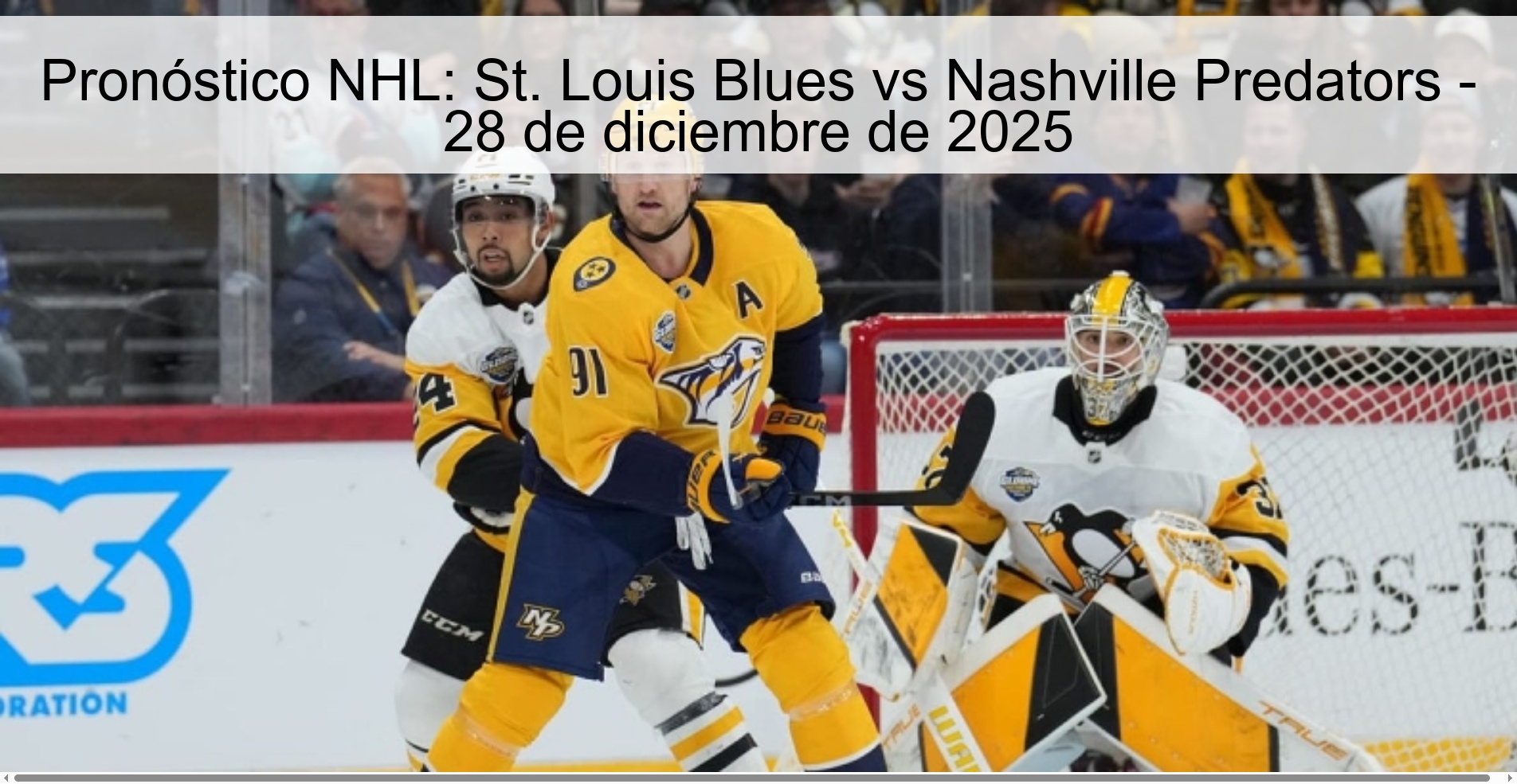 NHL Prediction: St. Louis Blues vs Nashville Predators – December 28, 2025