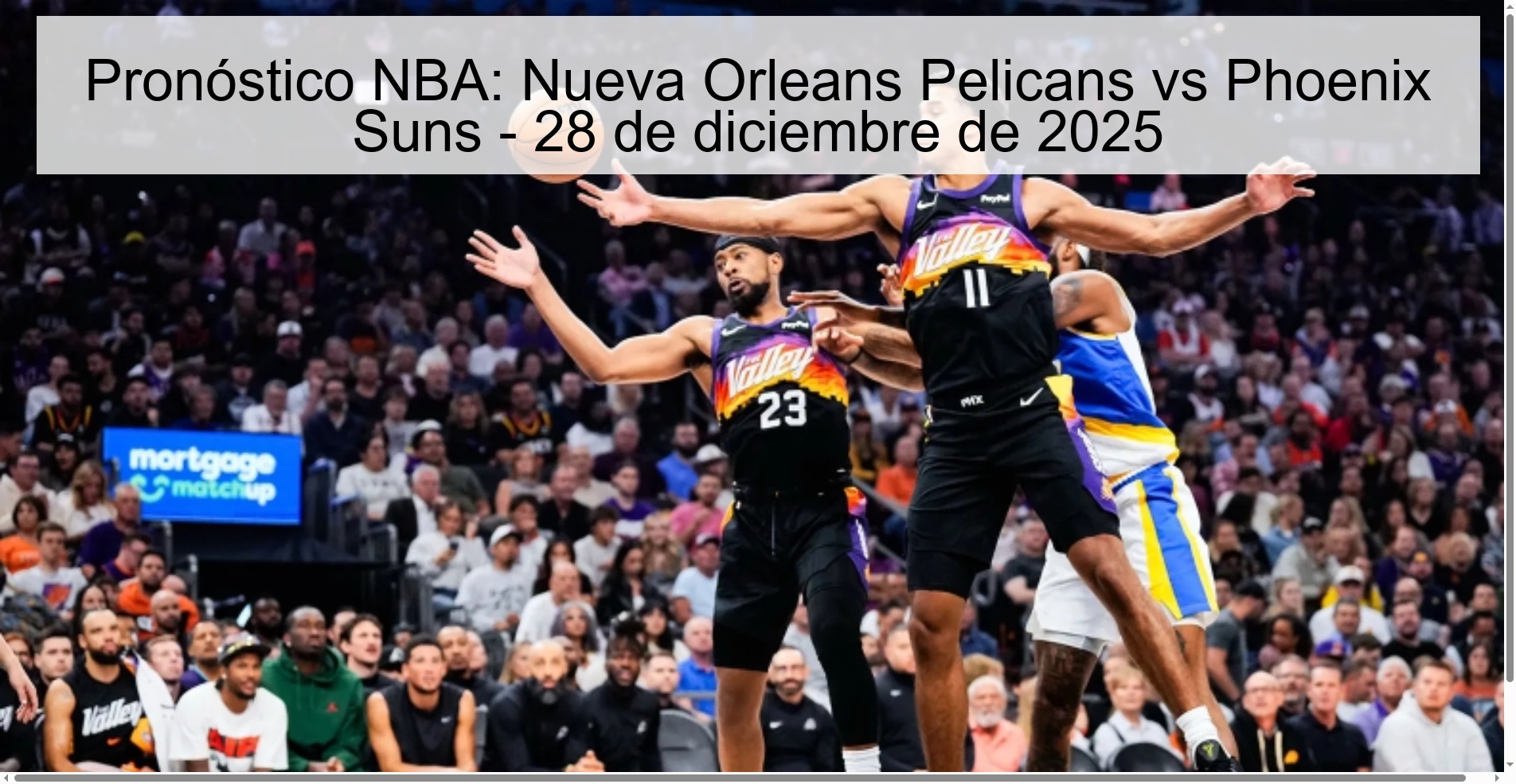 NBA Prediction: New Orleans Pelicans vs Phoenix Suns - December 28, 2025