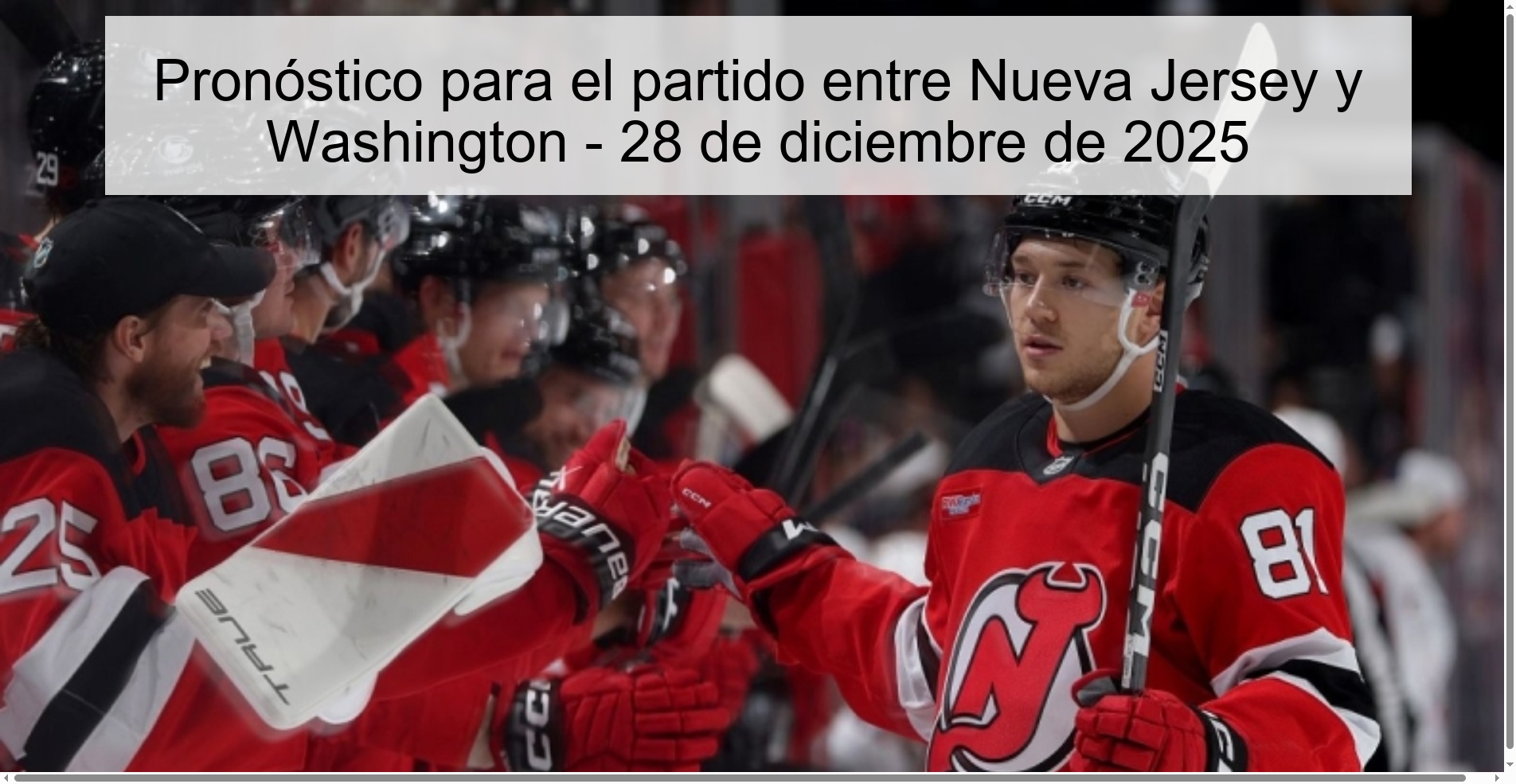 Pronóstico para el partido entre Nueva Jersey y Washington - 28 de diciembre de 2025