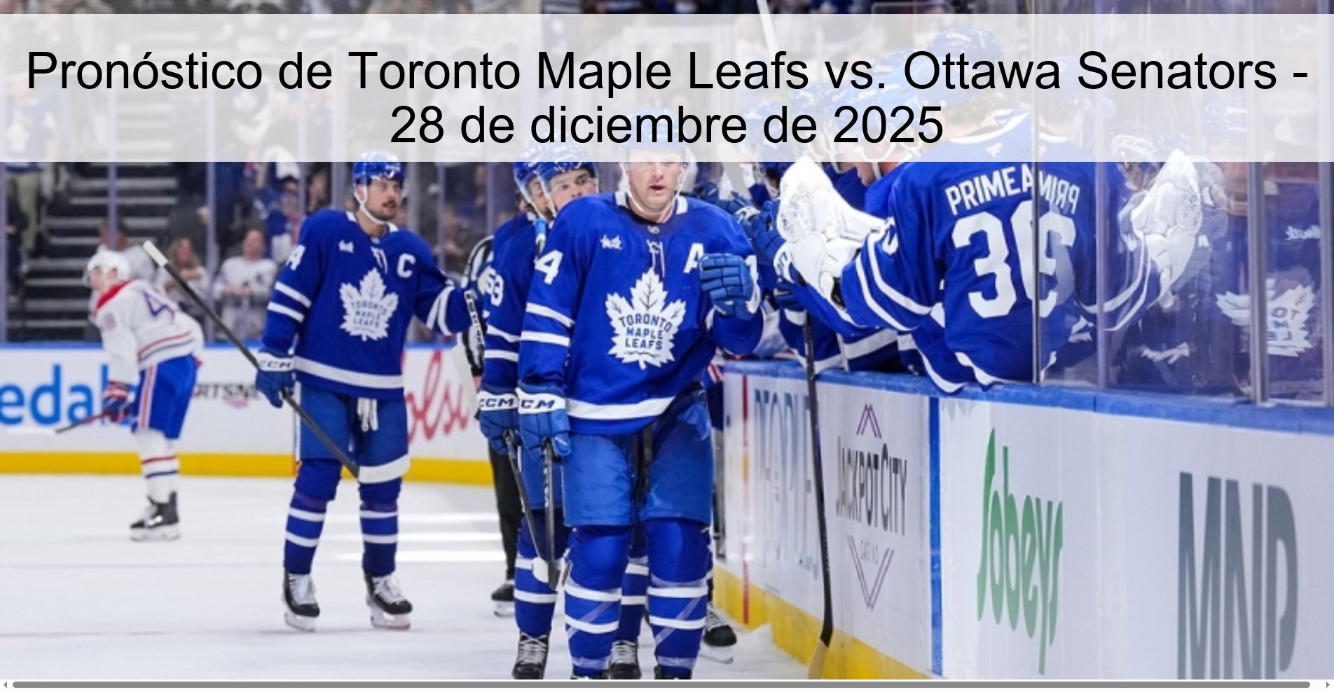 Pronóstico de Toronto Maple Leafs vs. Ottawa Senators - 28 de diciembre de 2025