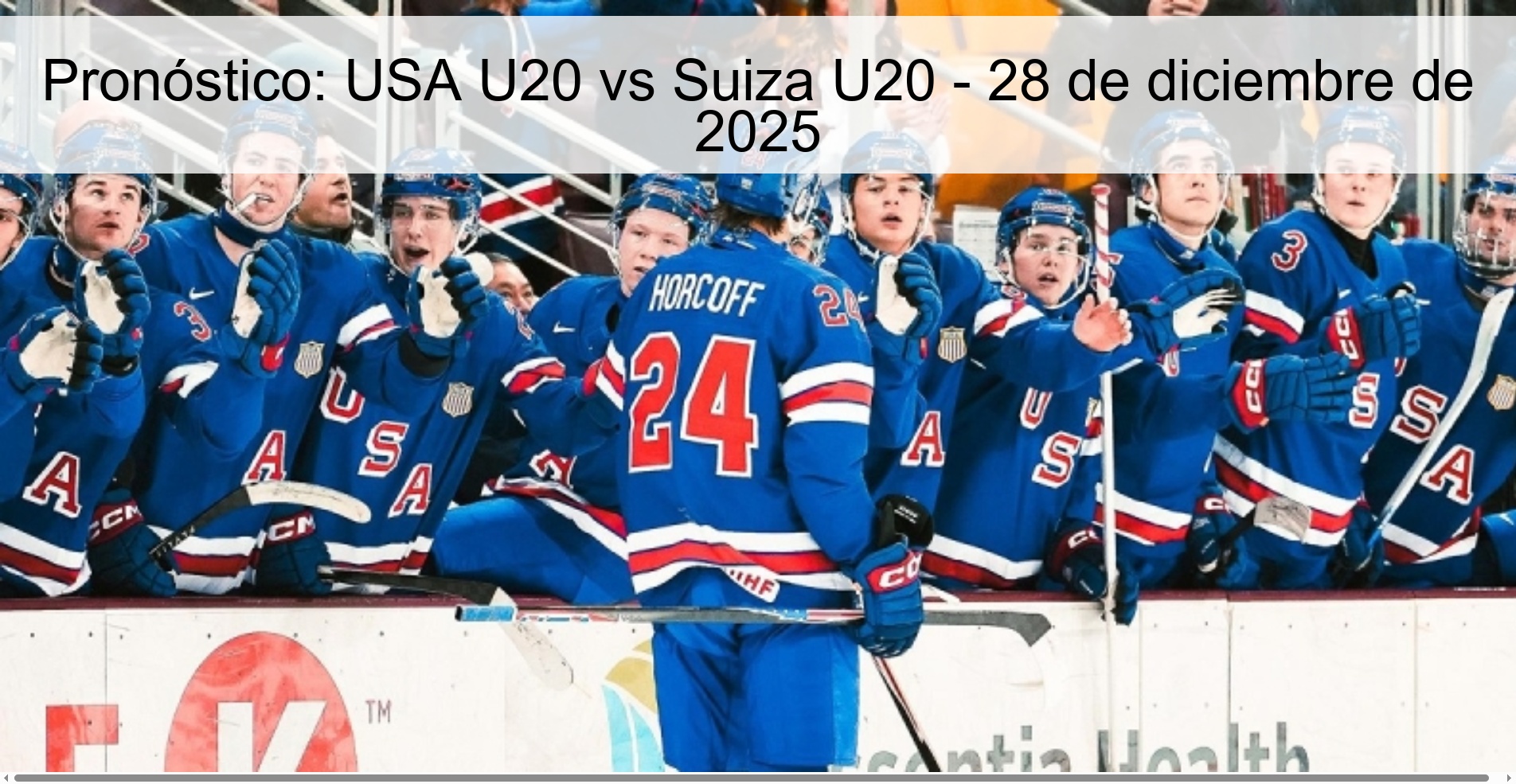 Pronóstico: USA U20 vs Suiza U20 - 28 de diciembre de 2025