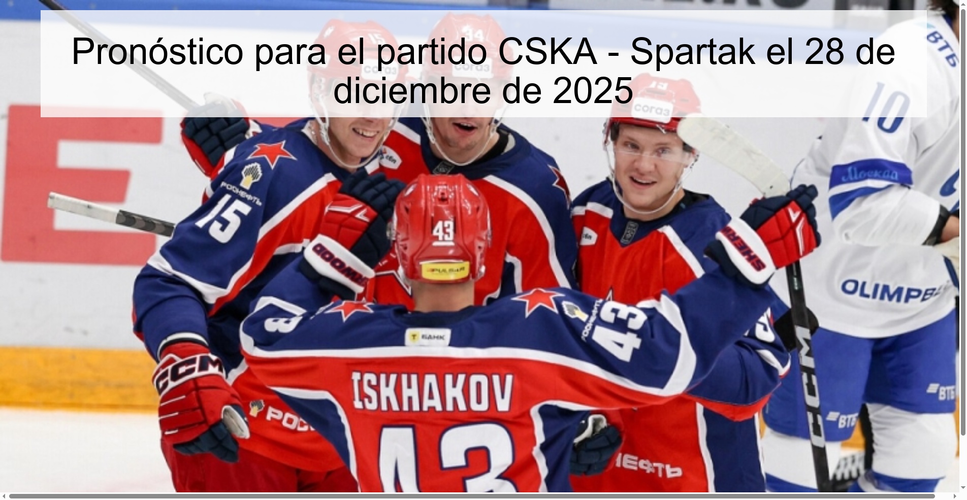 Pronóstico para el partido CSKA - Spartak el 28 de diciembre de 2025