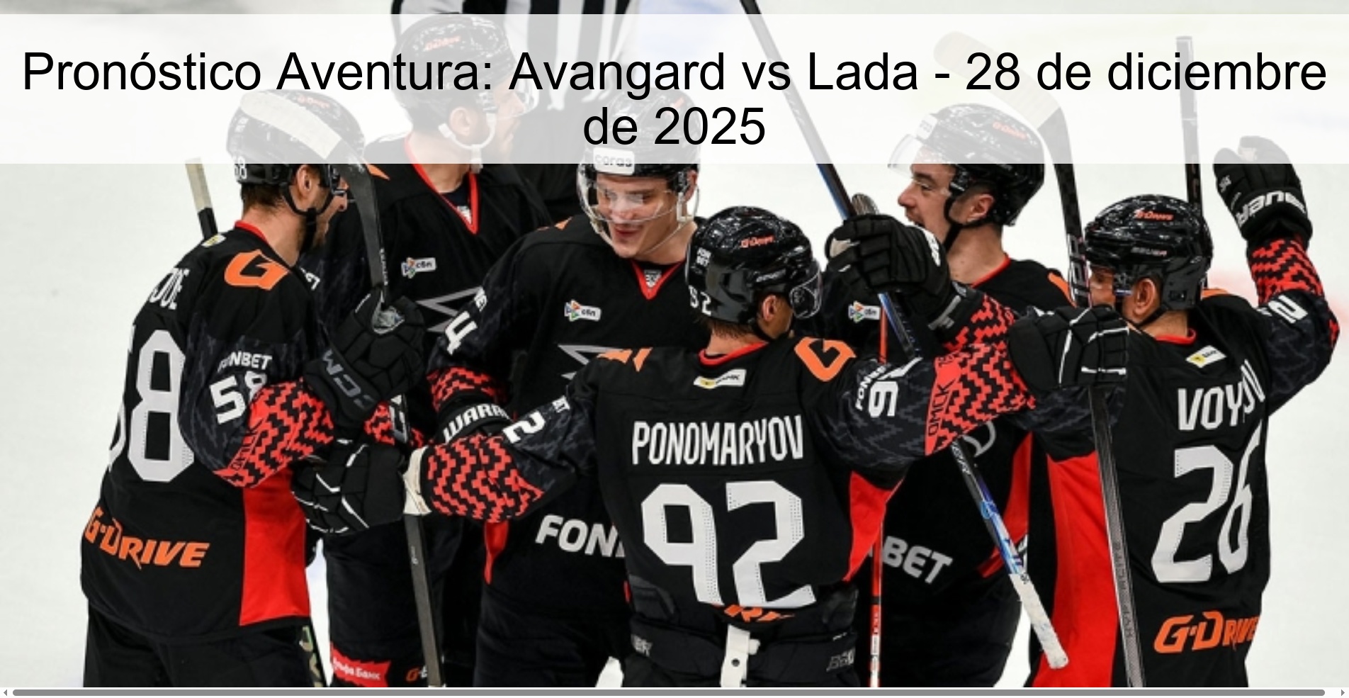 Pronóstico Aventura: Avangard vs Lada - 28 de diciembre de 2025