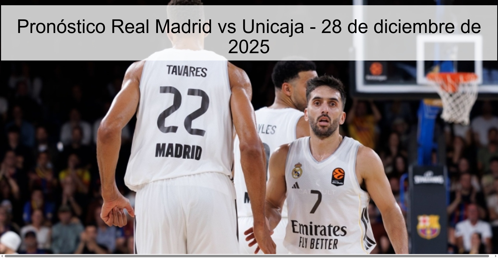 Pronóstico Real Madrid vs Unicaja - 28 de diciembre de 2025