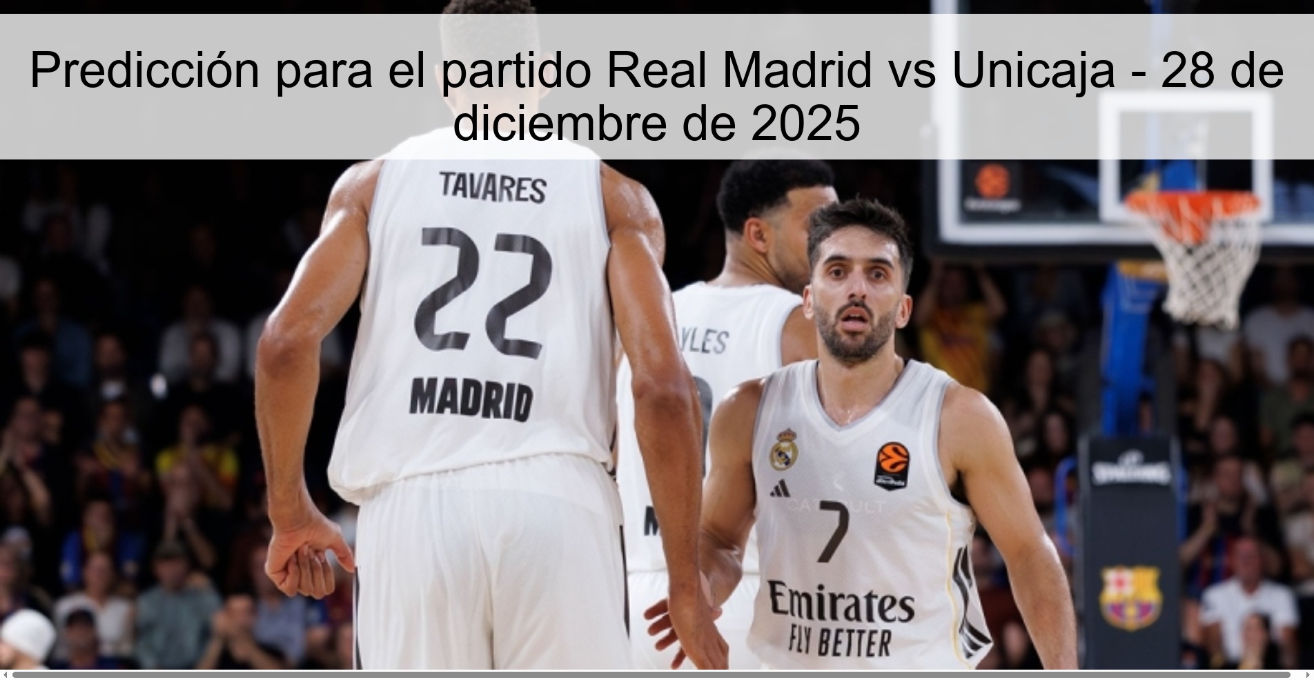 Prediction for the Real Madrid vs Unicaja match - December 28, 2025