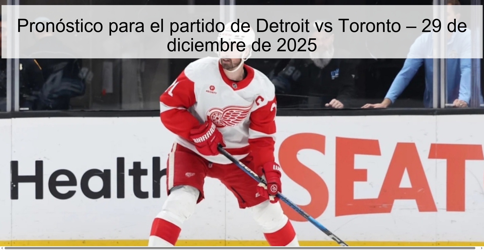 Prediction for the Detroit vs Toronto match – December 29, 2025