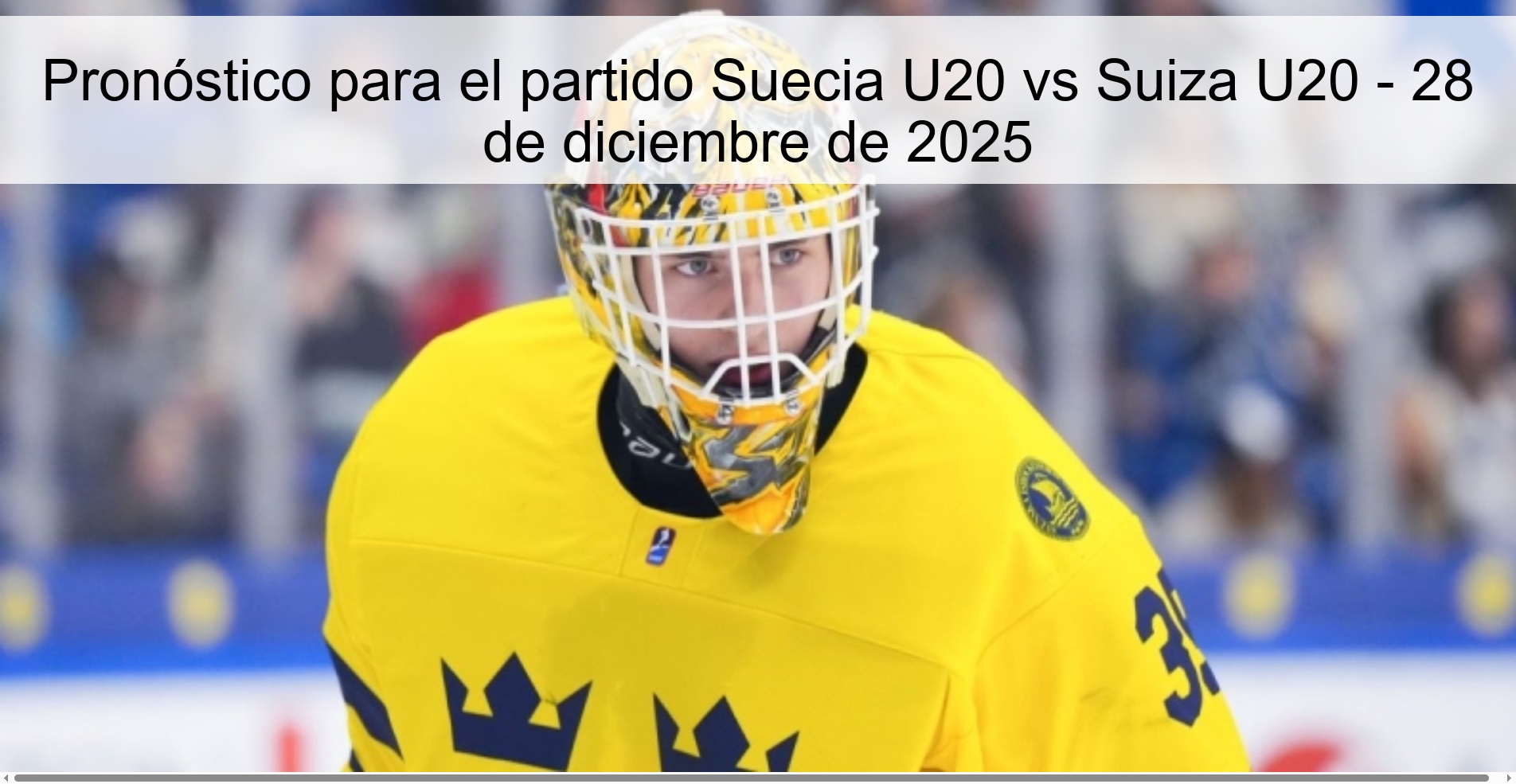 Prediction for the match Sweden U20 vs Switzerland U20 - December 28, 2025