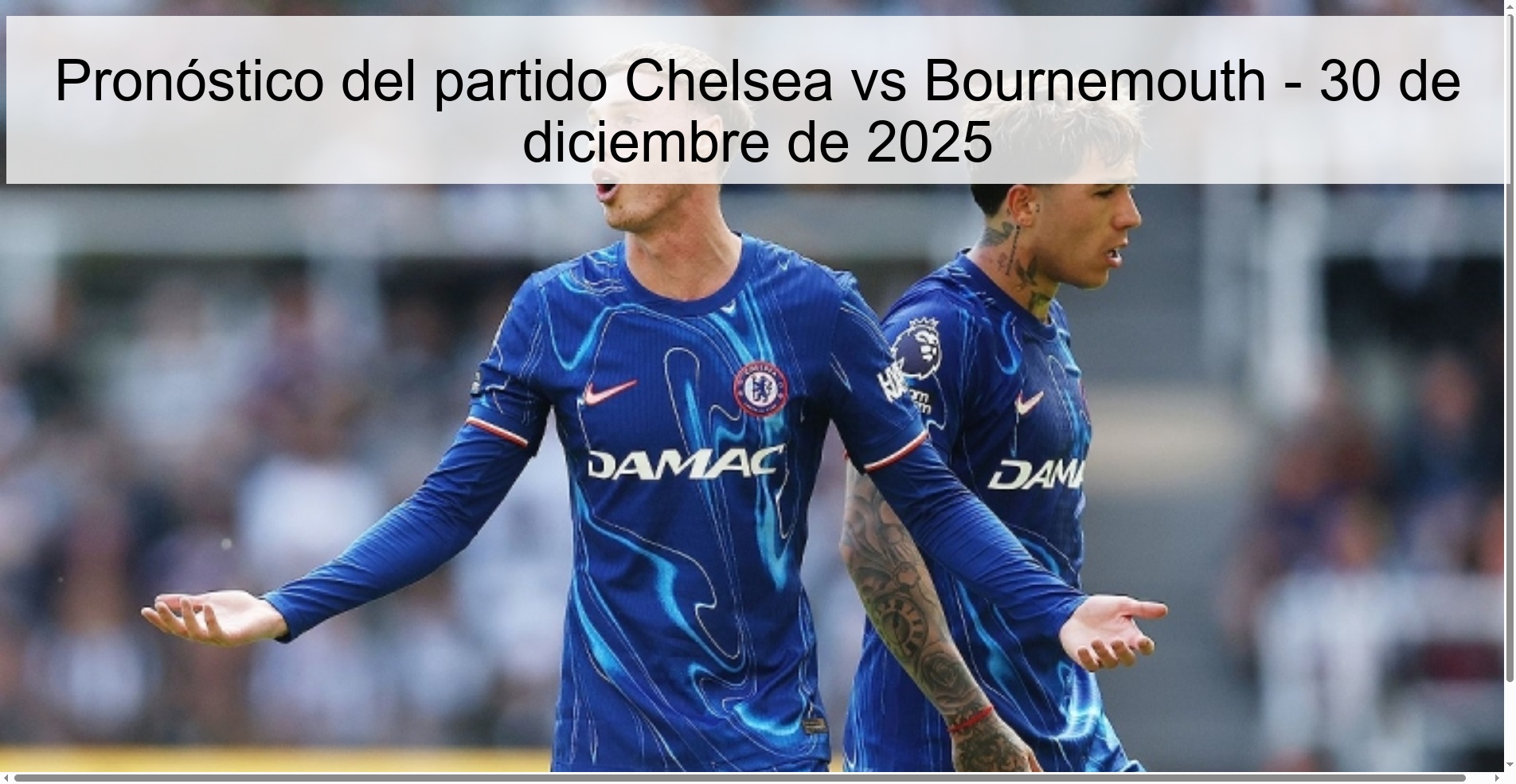 Chelsea vs Bournemouth Prediction – December 30, 2025