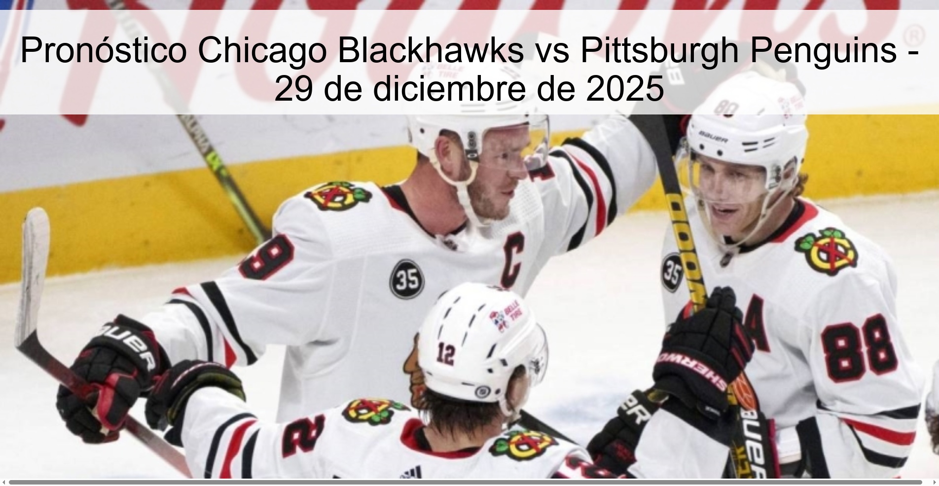 Pronóstico Chicago Blackhawks vs Pittsburgh Penguins - 29 de diciembre de 2025