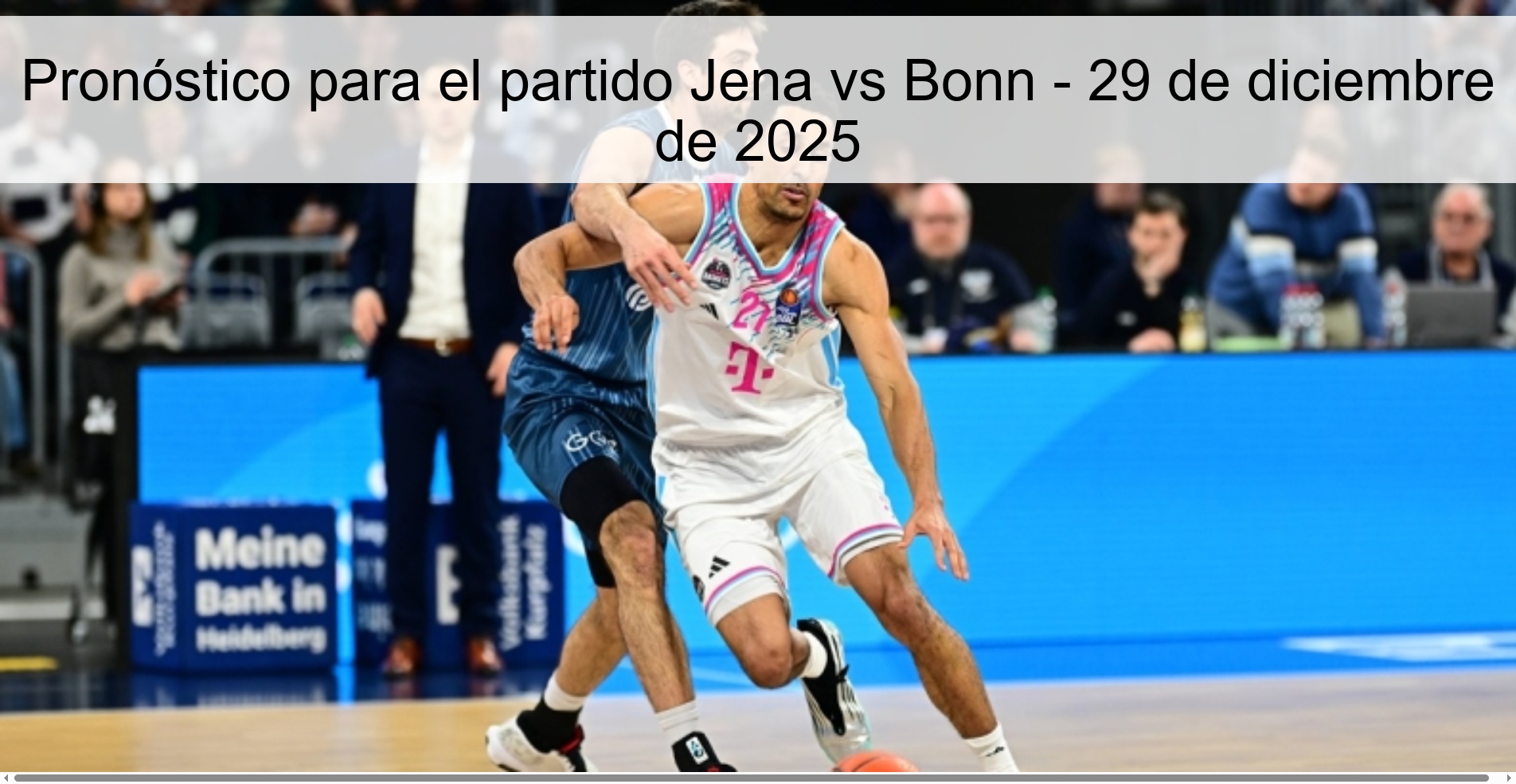 Pronóstico para el partido Jena vs Bonn - 29 de diciembre de 2025 Pronóstico para el partido Jena vs Bonn - 29 de diciembre de 2025