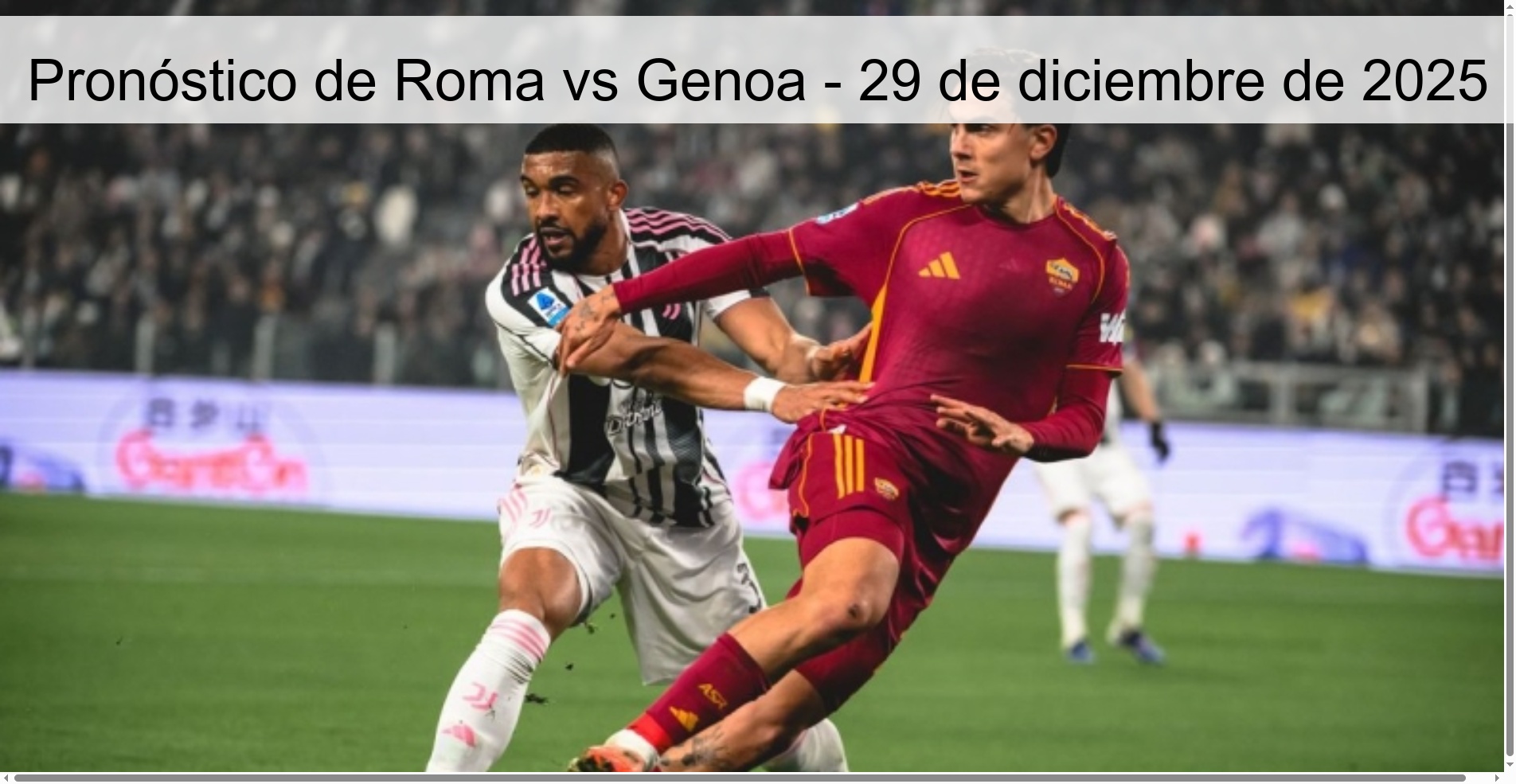 Roma vs Genoa Prediction – December 29, 2025