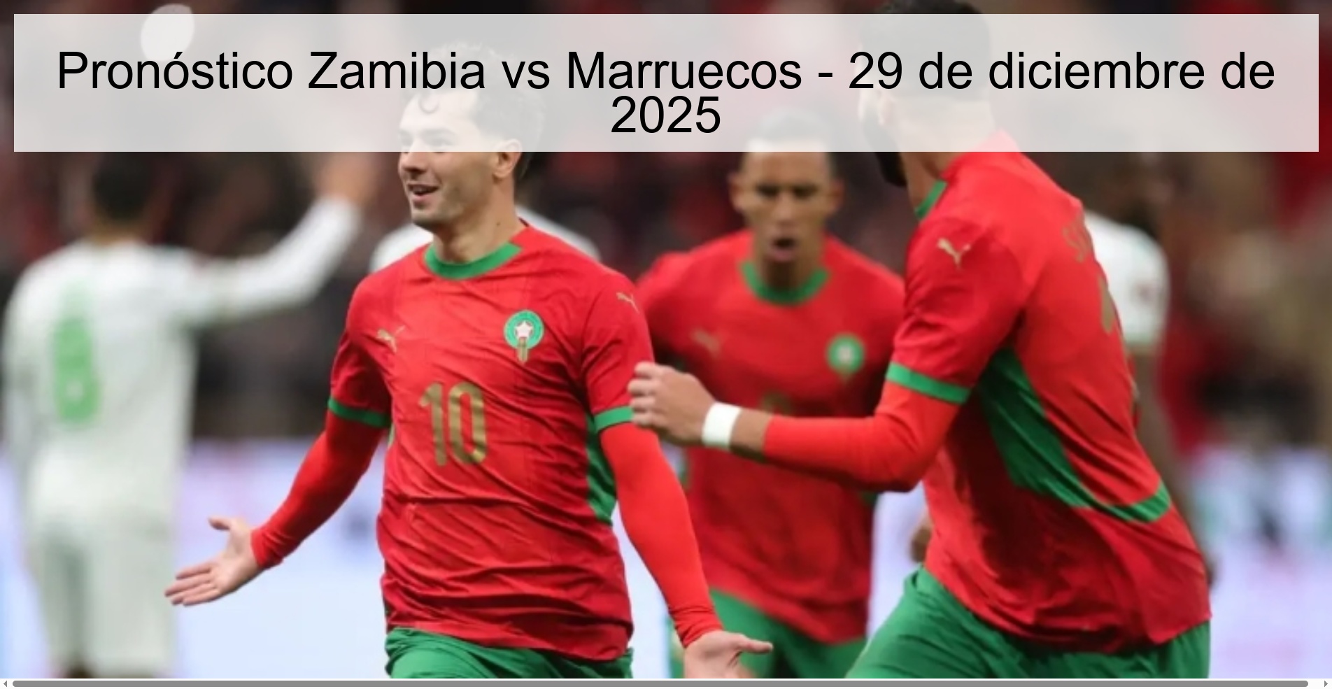 Pronóstico Zamibia vs Marruecos - 29 de diciembre de 2025