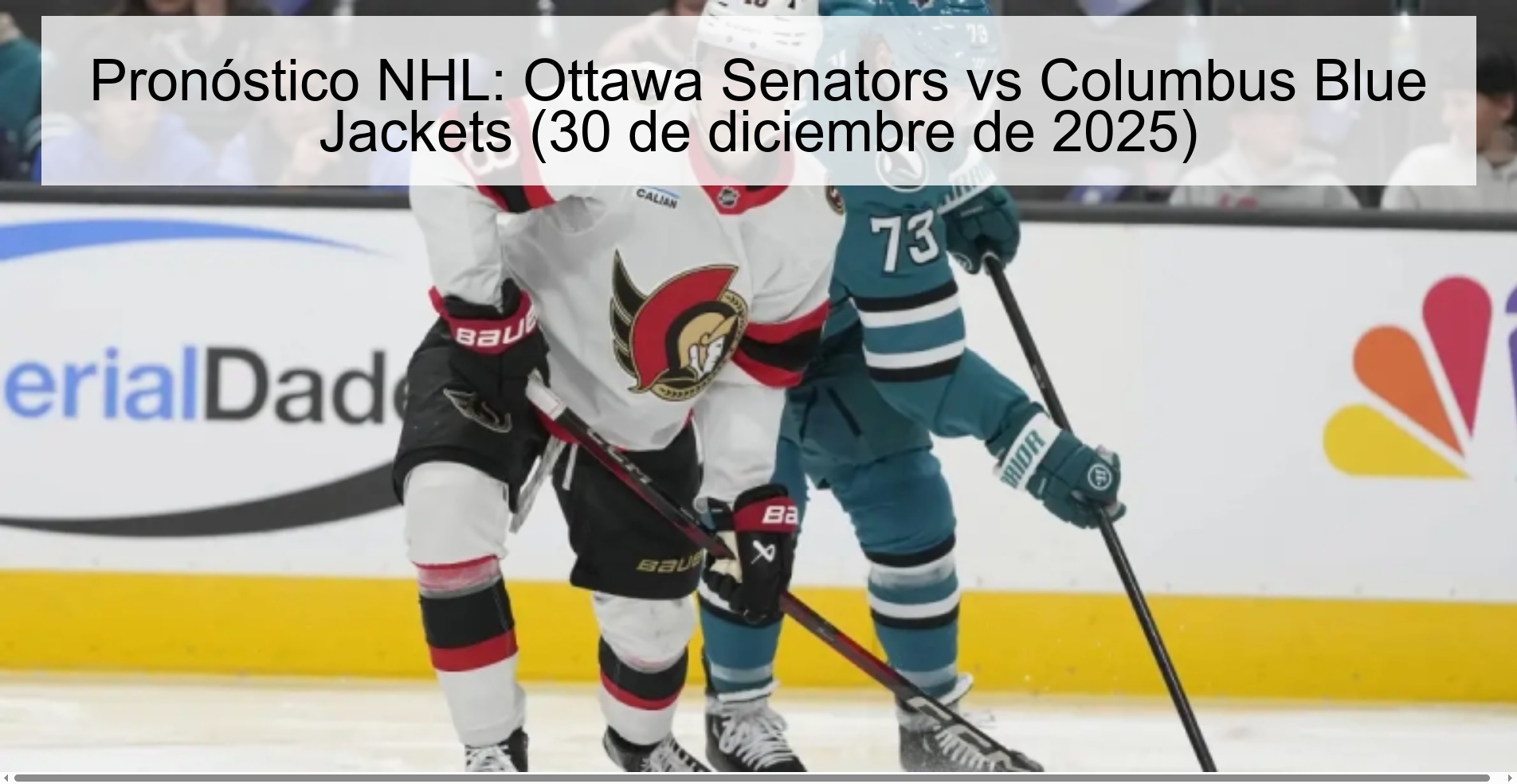 NHL Prediction: Ottawa Senators vs Columbus Blue Jackets (December 30, 2025)