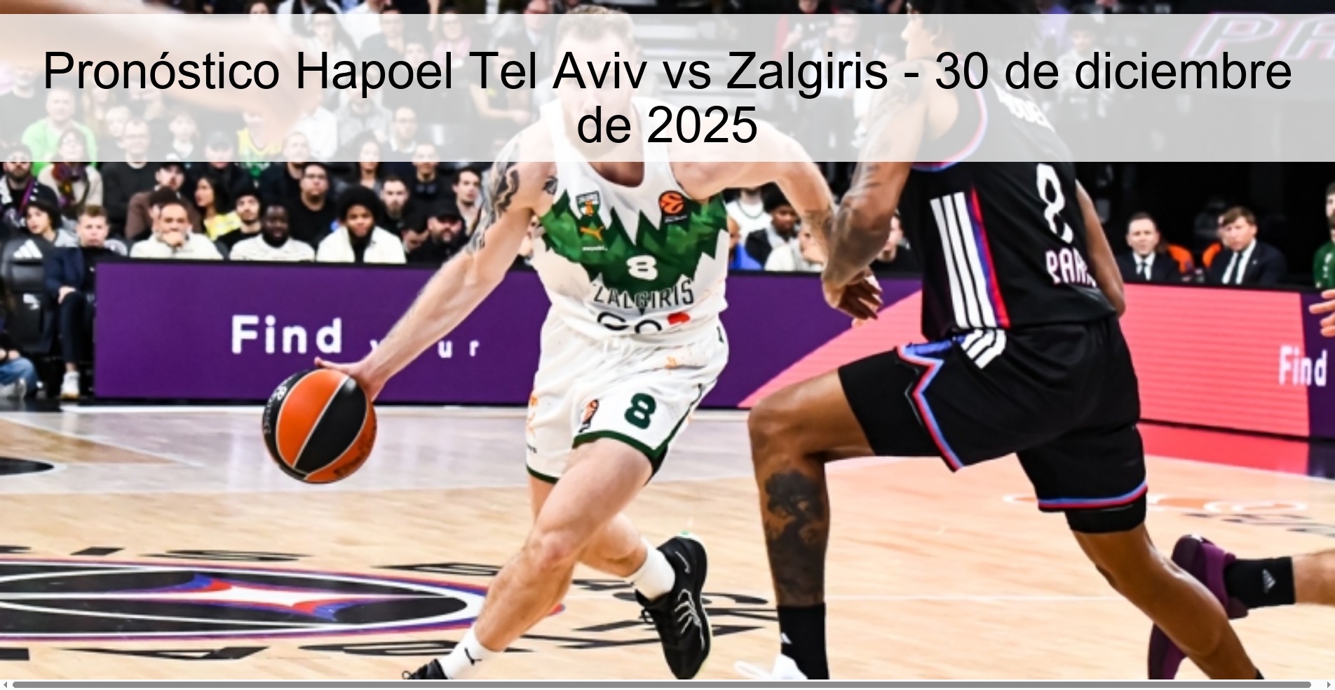 Pronóstico Hapoel Tel Aviv vs Zalgiris - 30 de diciembre de 2025