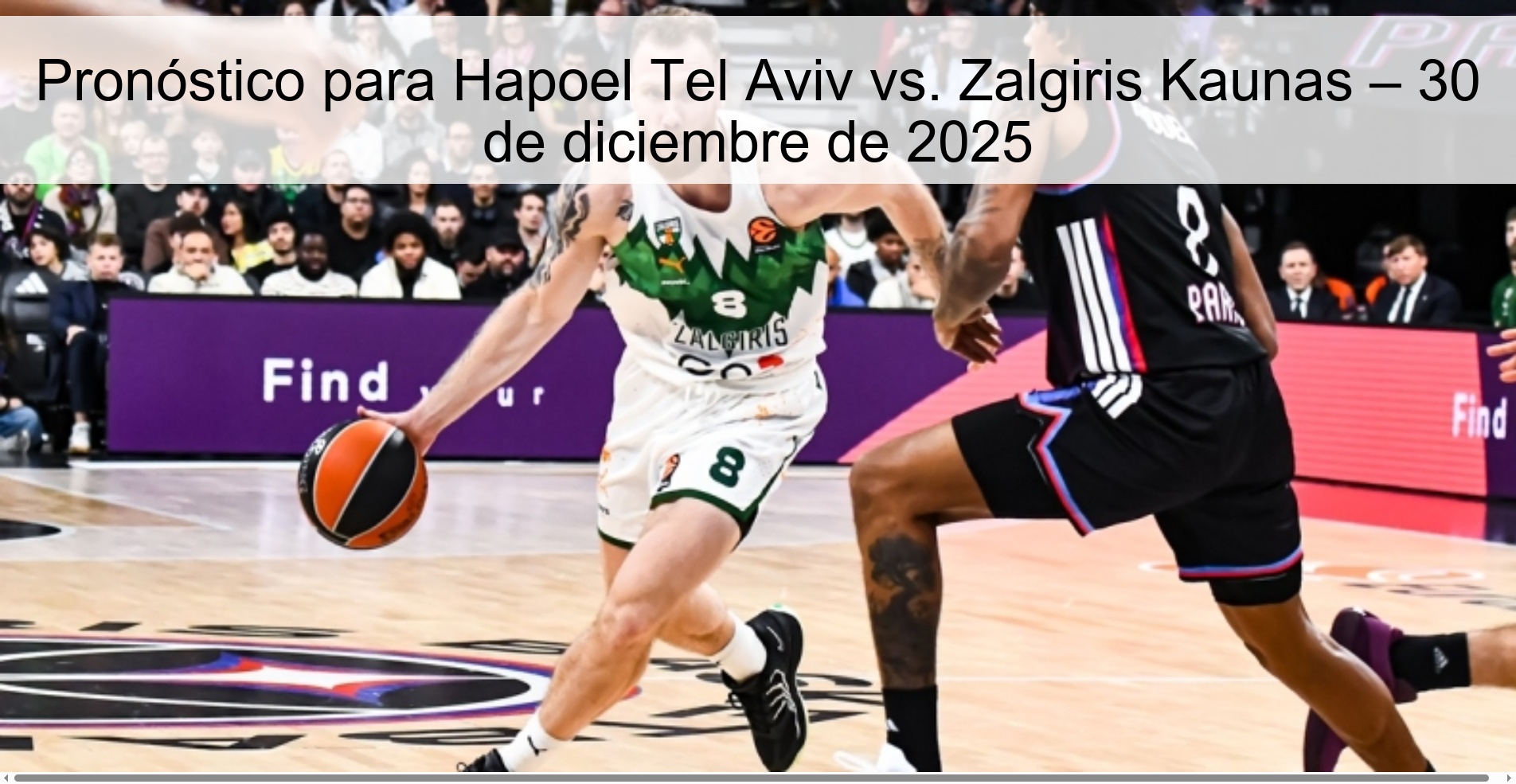 Prediction for Hapoel Tel Aviv vs. Zalgiris Kaunas – December 30, 2025