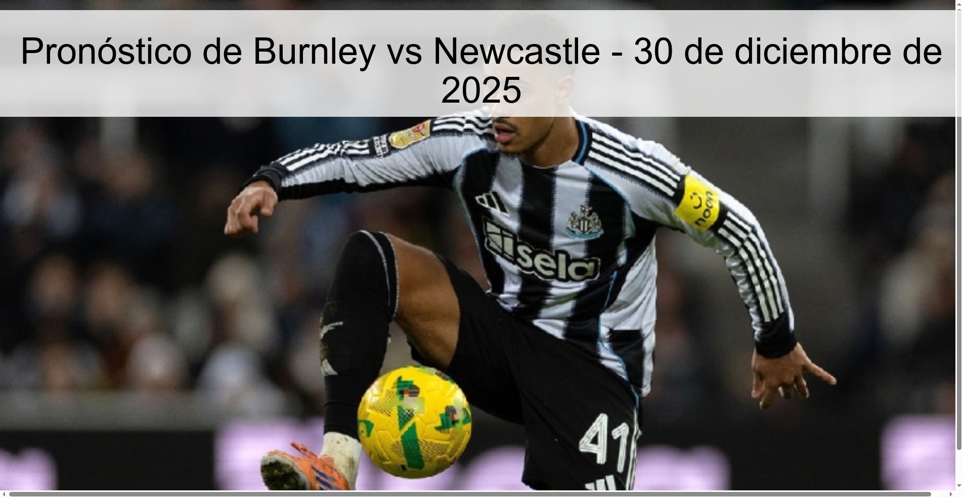 Pronóstico de Burnley vs Newcastle - 30 de diciembre de 2025