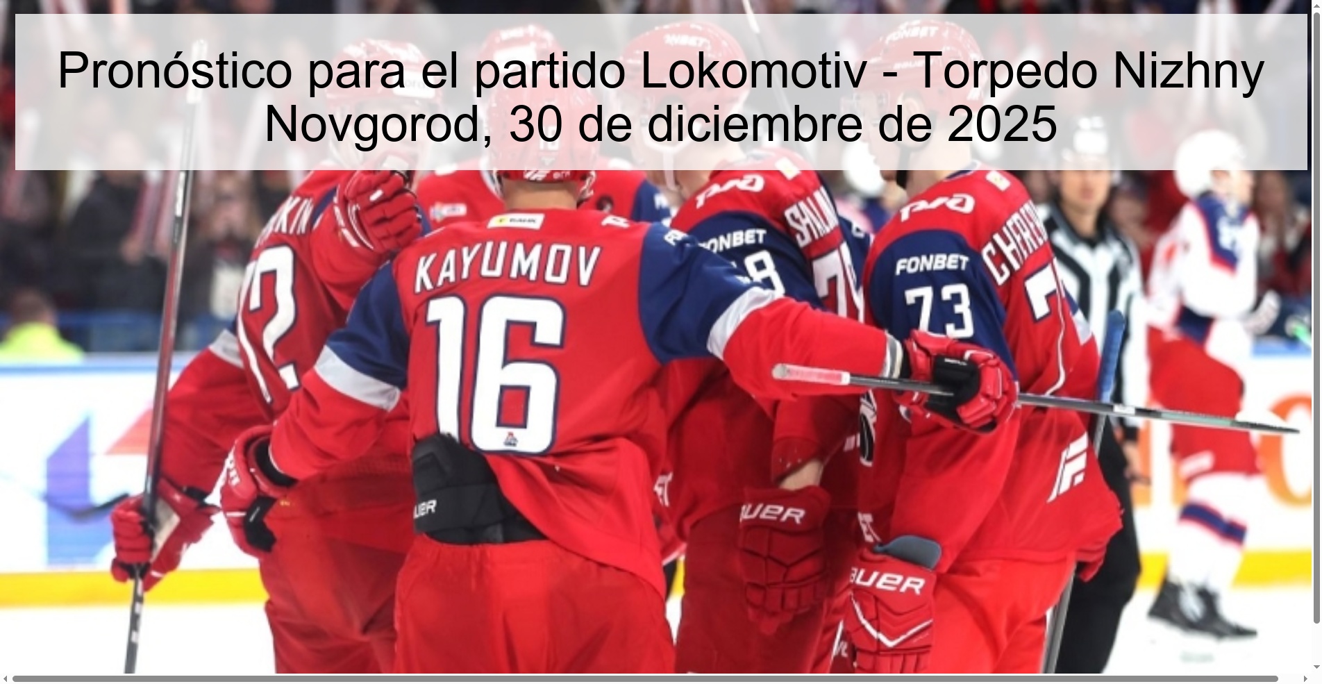 Pronóstico para el partido Lokomotiv - Torpedo Nizhny Novgorod, 30 de diciembre de 2025