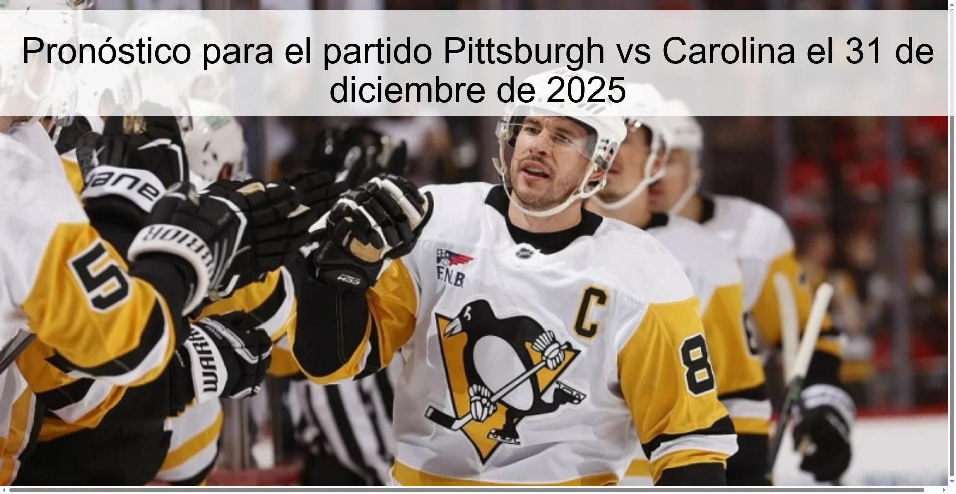 Prediction for the Pittsburgh vs Carolina match on December 31, 2025