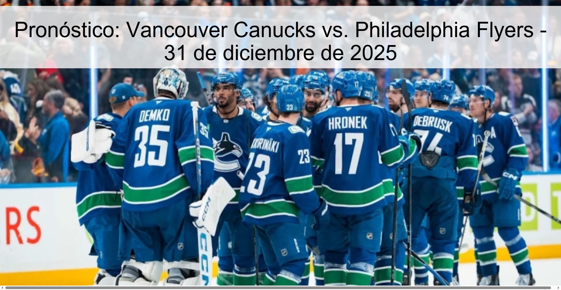 Prediction: Vancouver Canucks vs. Philadelphia Flyers – December 31, 2025