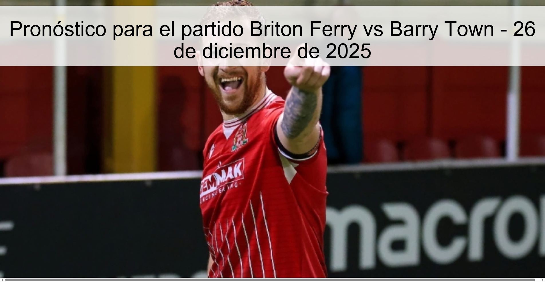 Prediction for the match Briton Ferry vs Barry Town - December 26, 2025