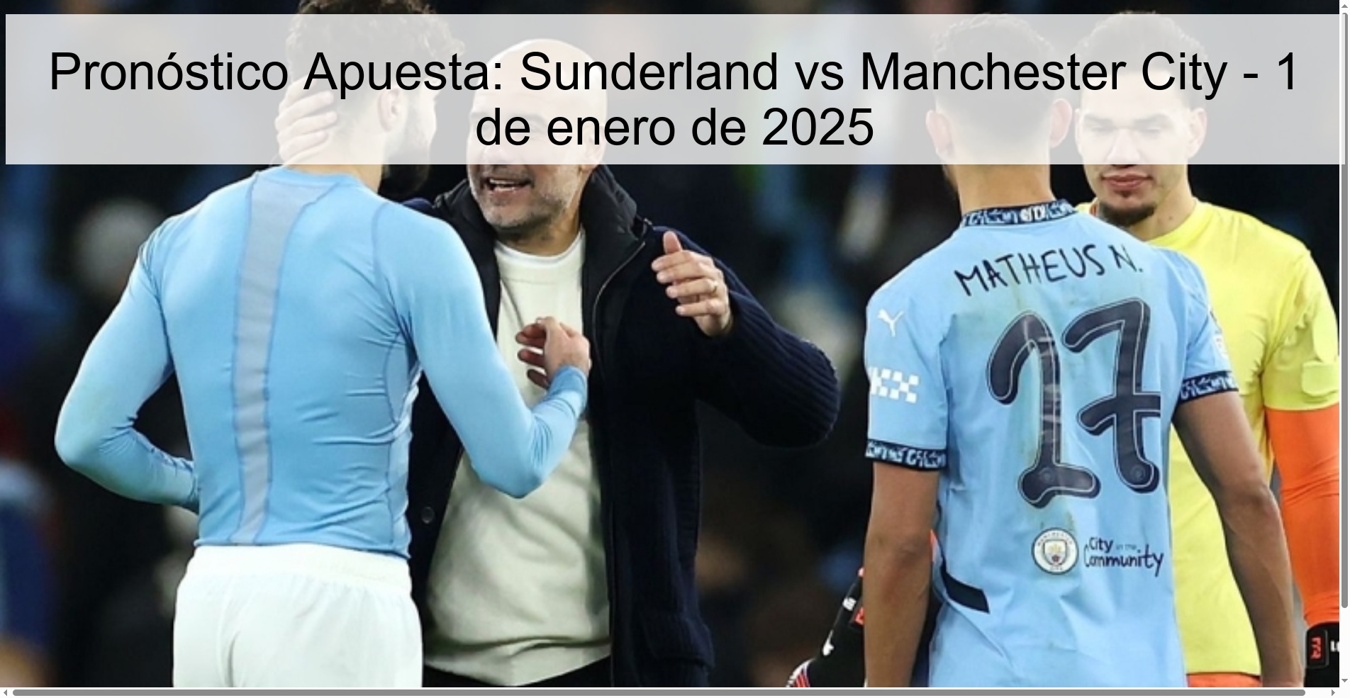 Betting Tip: Sunderland vs Manchester City - January 1, 2025