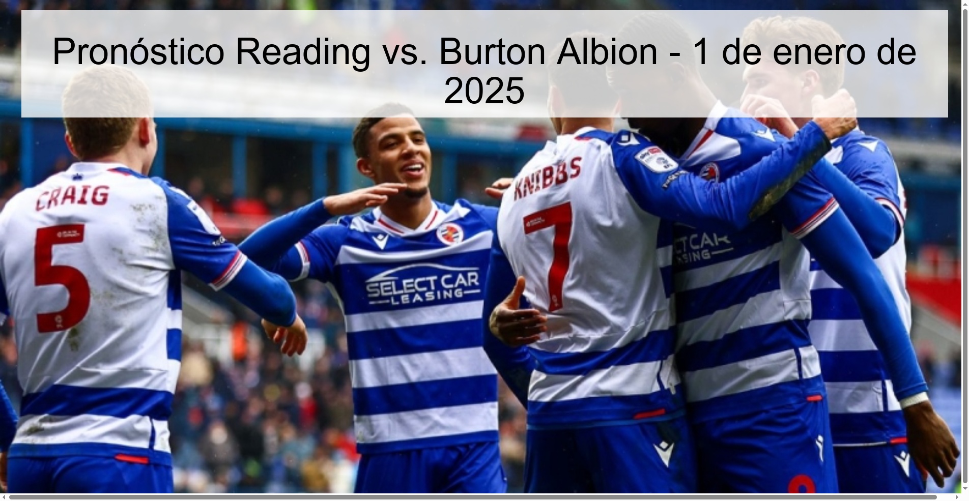 Pronóstico Reading vs. Burton Albion - 1 de enero de 2025
