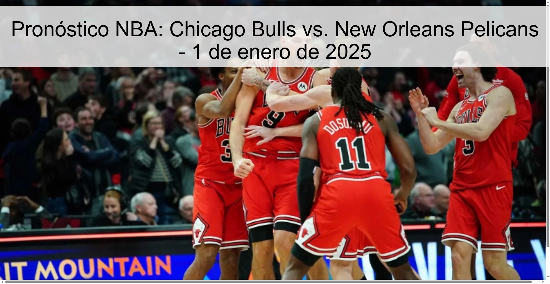 NBA Prediction: Chicago Bulls vs. New Orleans Pelicans – January 1, 2025