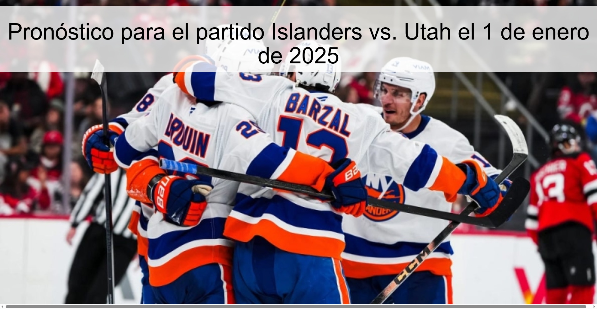 Pronóstico para el partido Islanders vs. Utah el 1 de enero de 2025