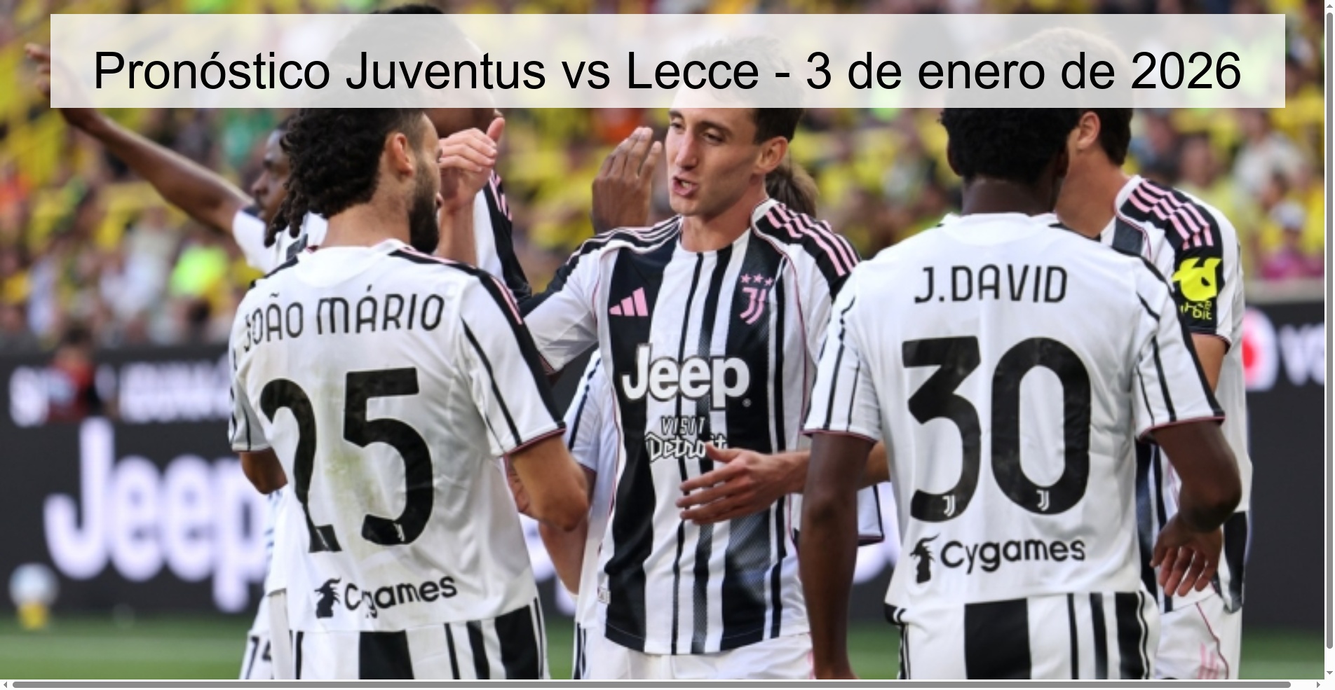 Juventus vs Lecce Prediction – January 3, 2026