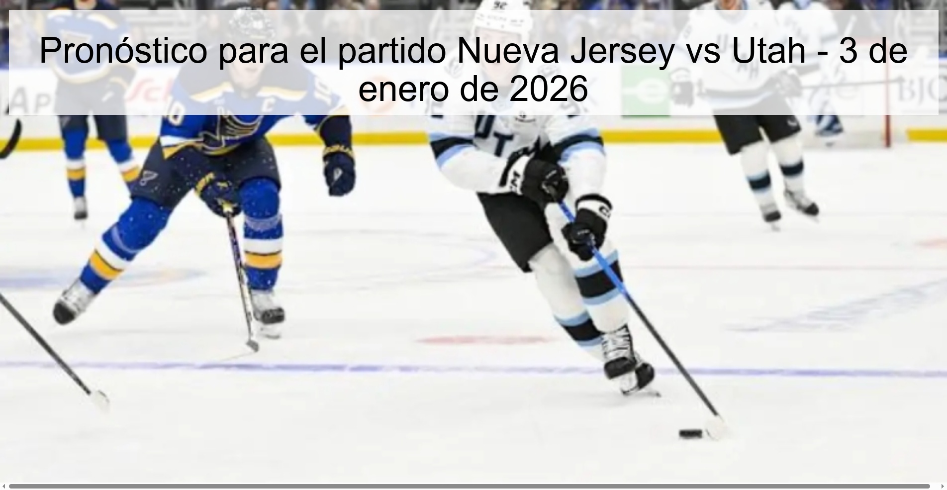 Prediction for the New Jersey vs Utah match - January 3, 2026